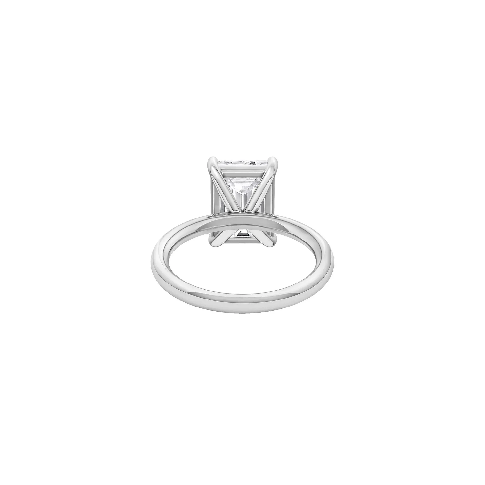 Lab Grown Diamond Radiant-Cut Solitaire Ring Platinum (4 CT.) White Size 11.5 2mm - Image 4