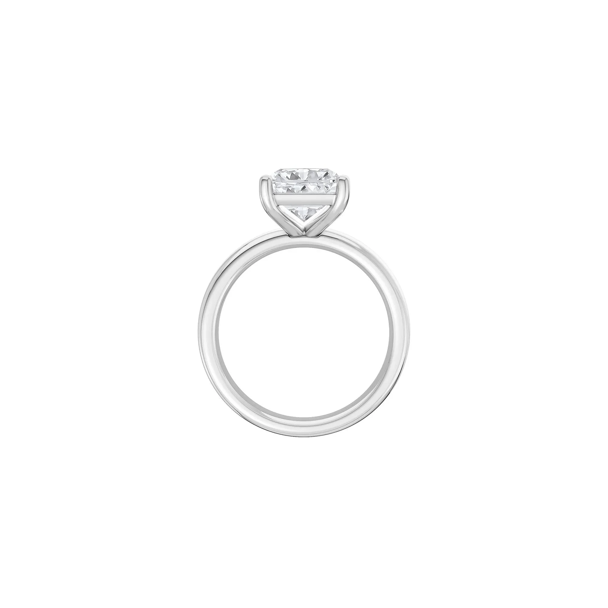 Lab Grown Diamond Radiant-Cut Solitaire Ring Platinum (4 CT.) White Size 9 2mm - Image 2