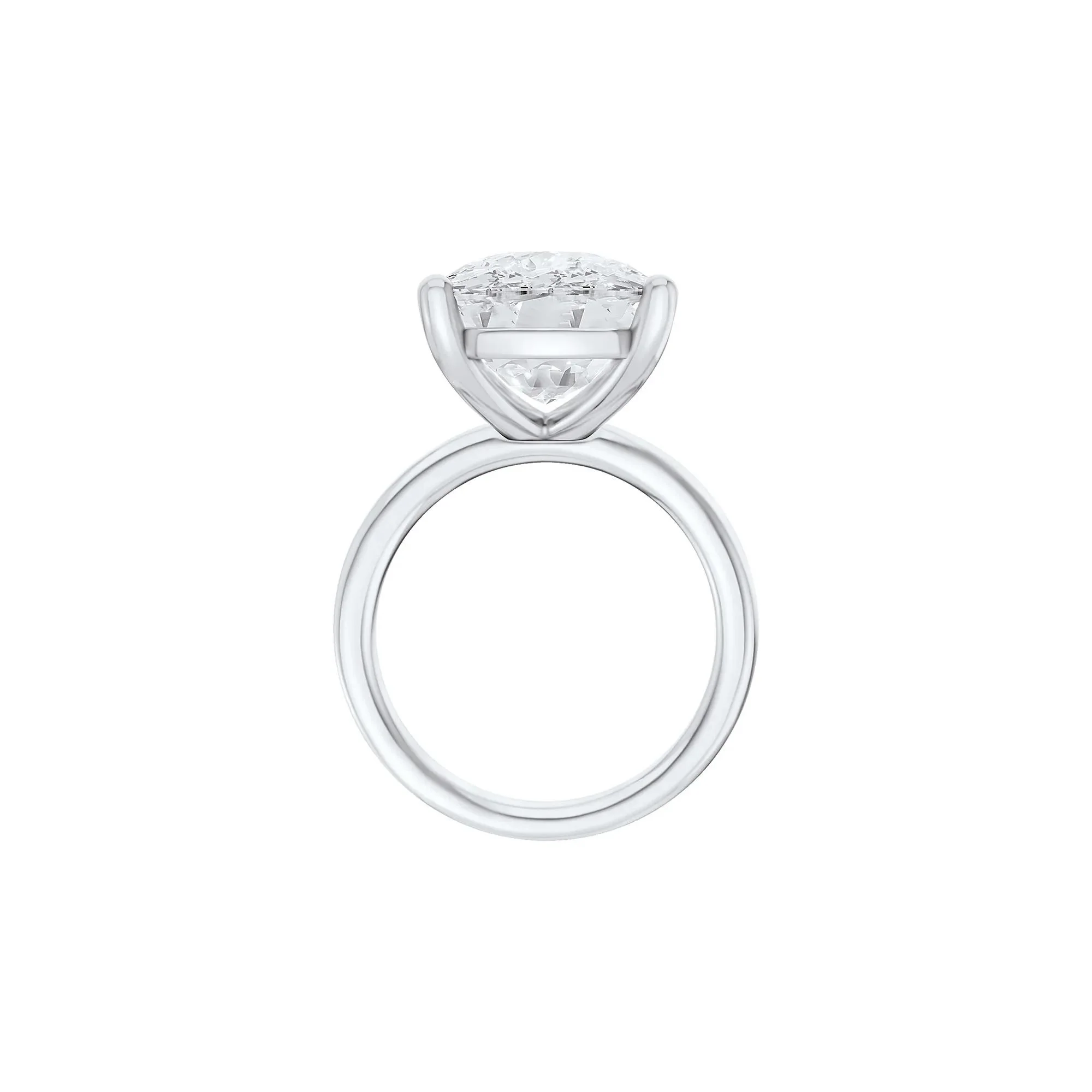 Lab Grown Diamond Elongated Cushion Solitaire Ring 14K White Gold (10 CT.) Size 6.5 2mm - Image 2