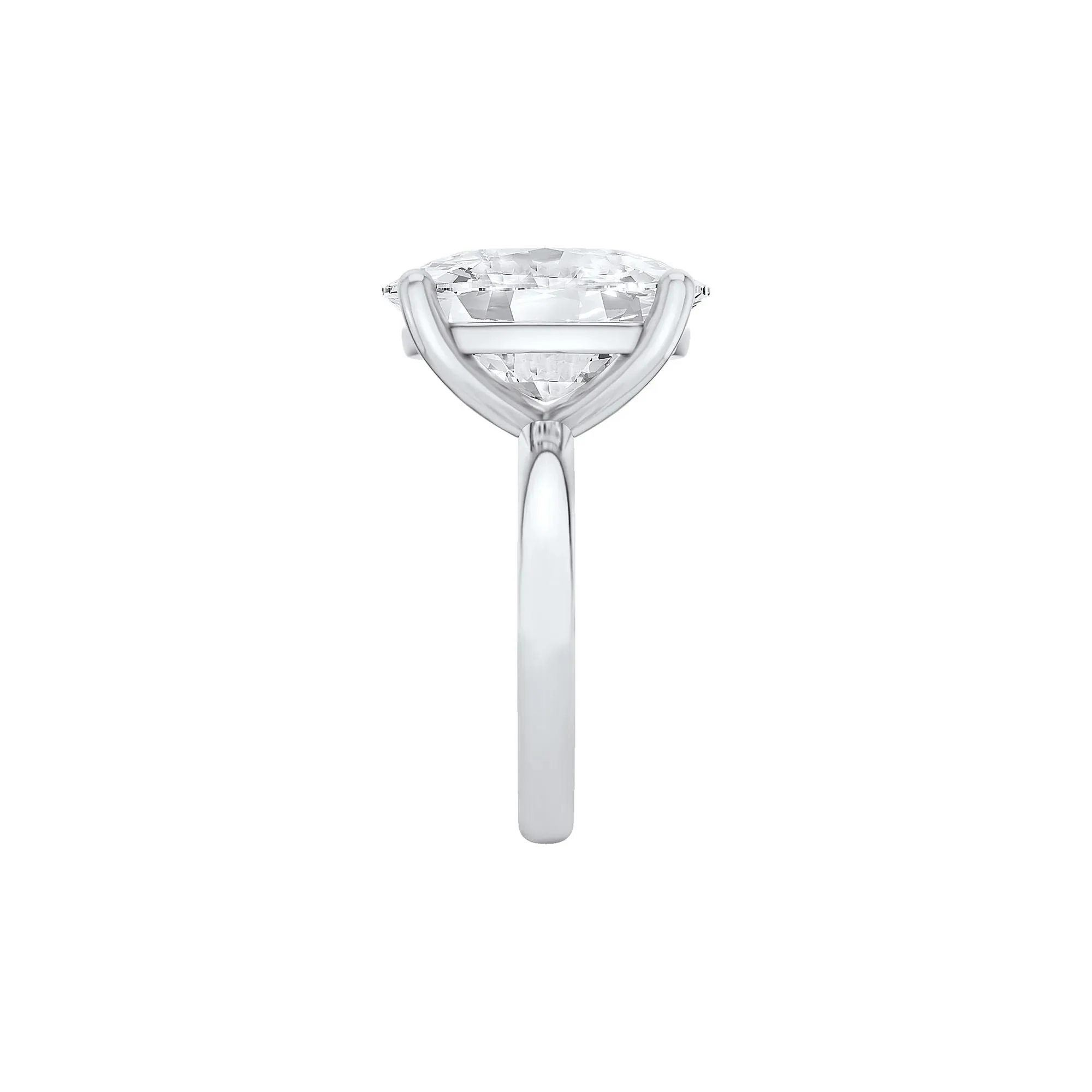Lab Grown Diamond Elongated Cushion Solitaire Ring 14K White Gold (10 CT.) Size 7 2mm - Image 3