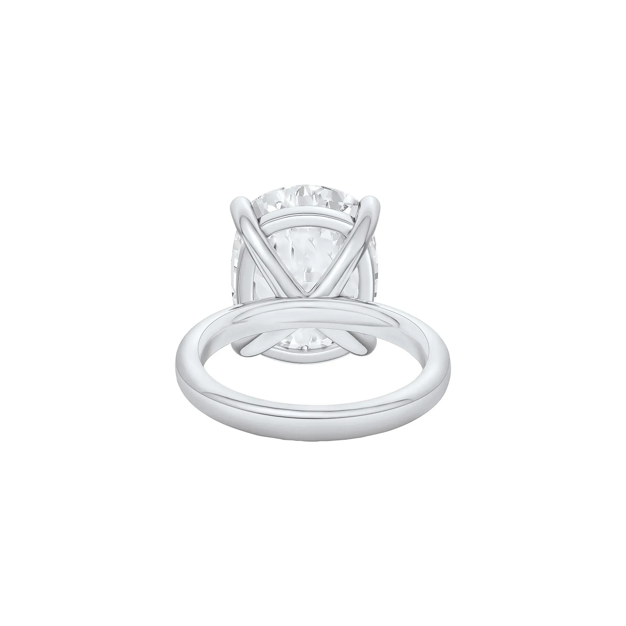 Lab Grown Diamond Elongated Cushion Solitaire Ring 14K White Gold (10 CT.) Size 9 2mm - Image 4