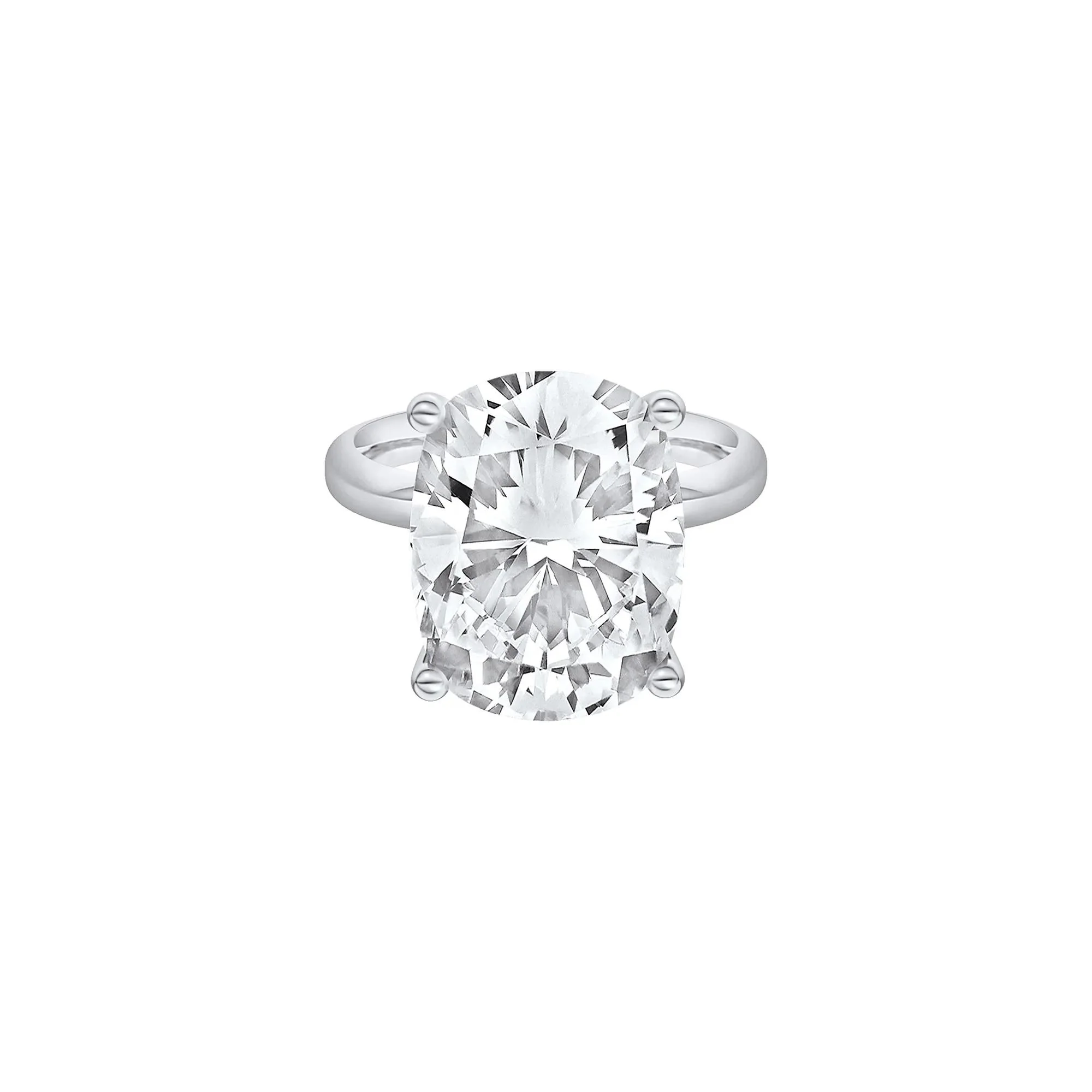 10 CT. Tw. Lab Grown Diamond Elongated Cushion-Cut Engagement Ring Platinum White Size 7.5 2mm