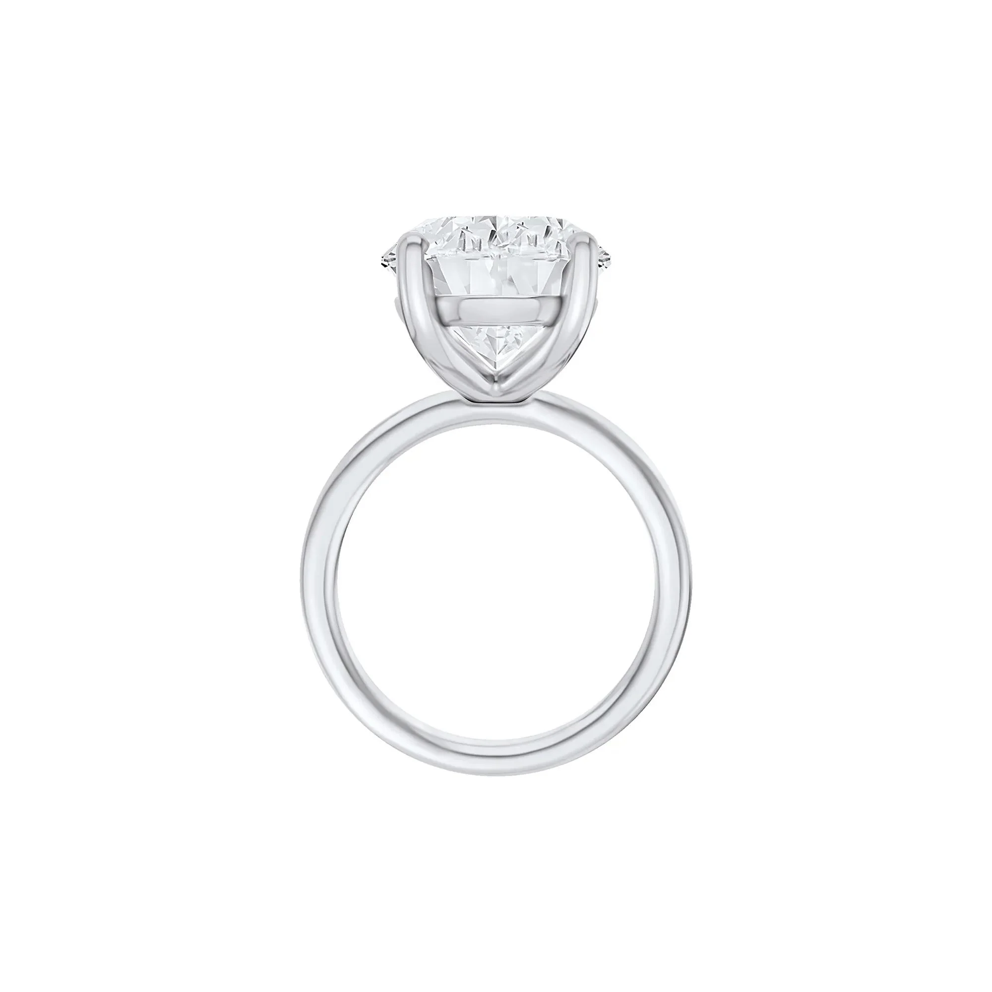 Lab Grown Diamond Oval Solitaire Ring 14K White Gold (10 CT.) Size 7 2mm - Image 2