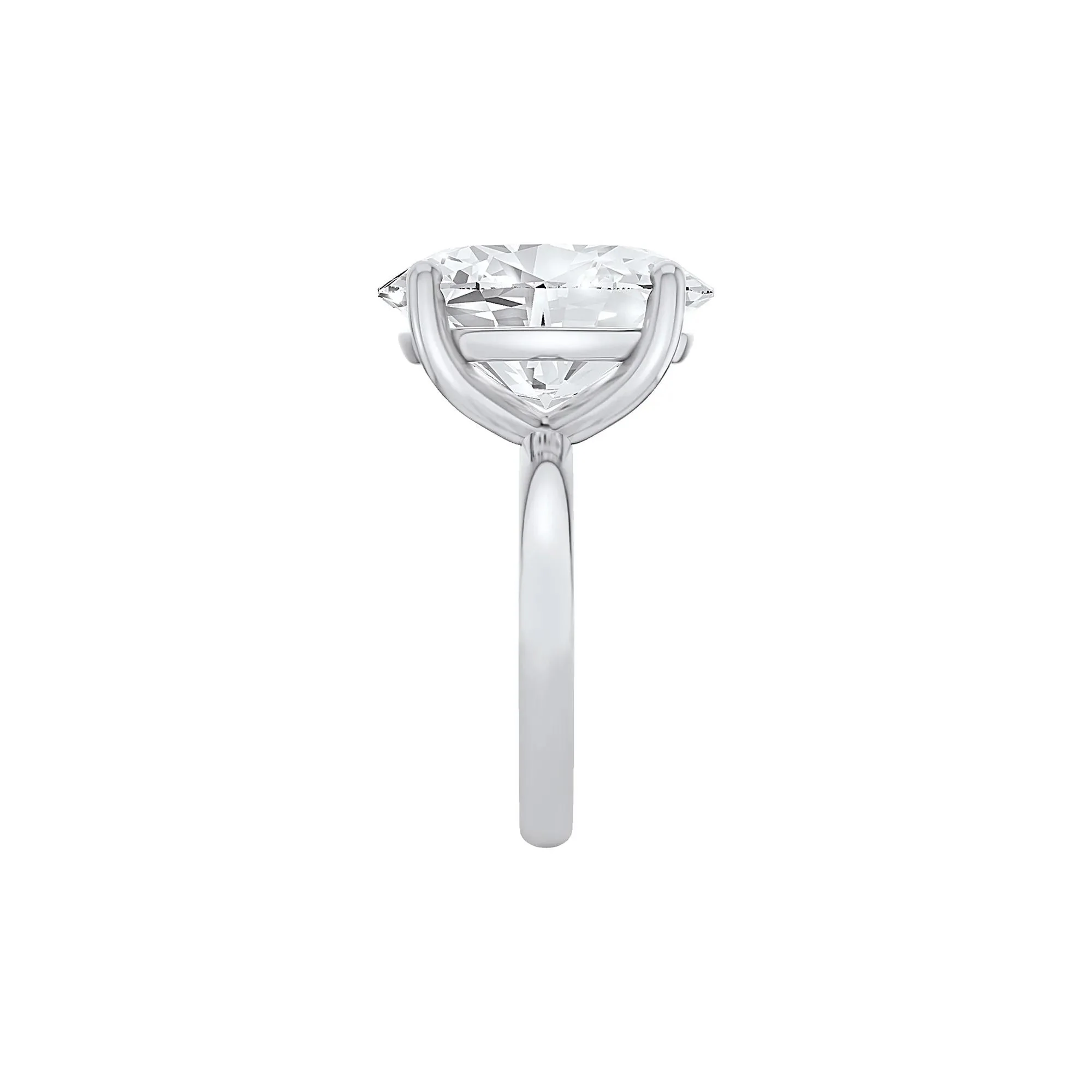 Lab Grown Diamond Oval Solitaire Ring 14K White Gold (10 CT.) Size 8 2mm - Image 3