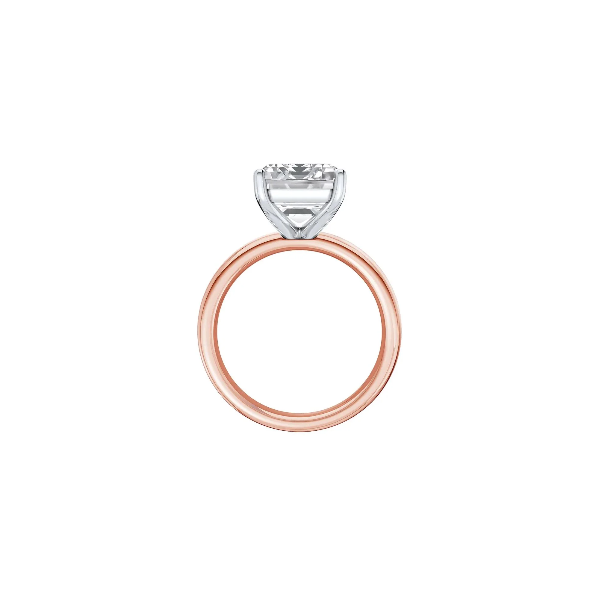 Lab Grown Diamond Emerald-Cut Solitaire Ring 14K Rose & White Gold (6 CT.) Size 7.5 2mm - Image 2