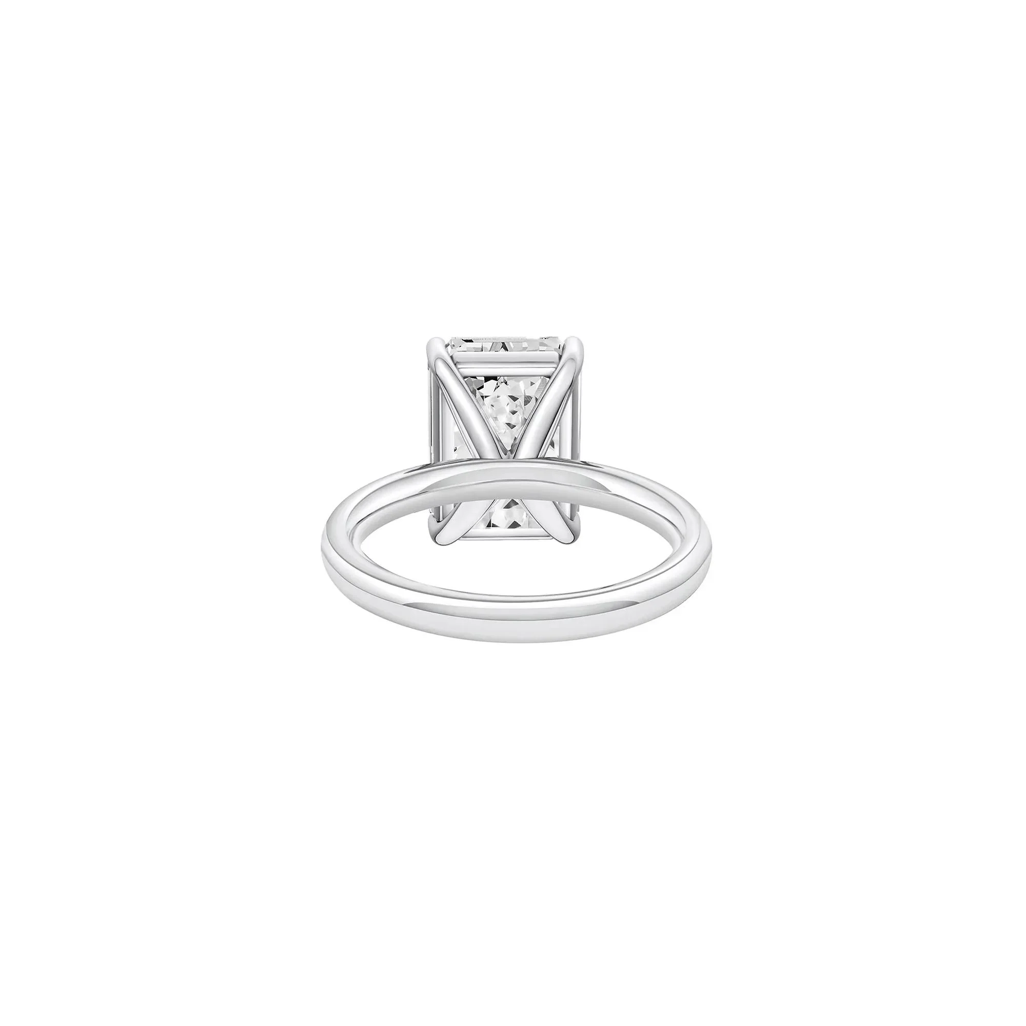 Lab Grown Diamond Emerald-Cut Solitaire Ring 14K White Gold (6 CT.) Size 5.5 2mm - Image 4