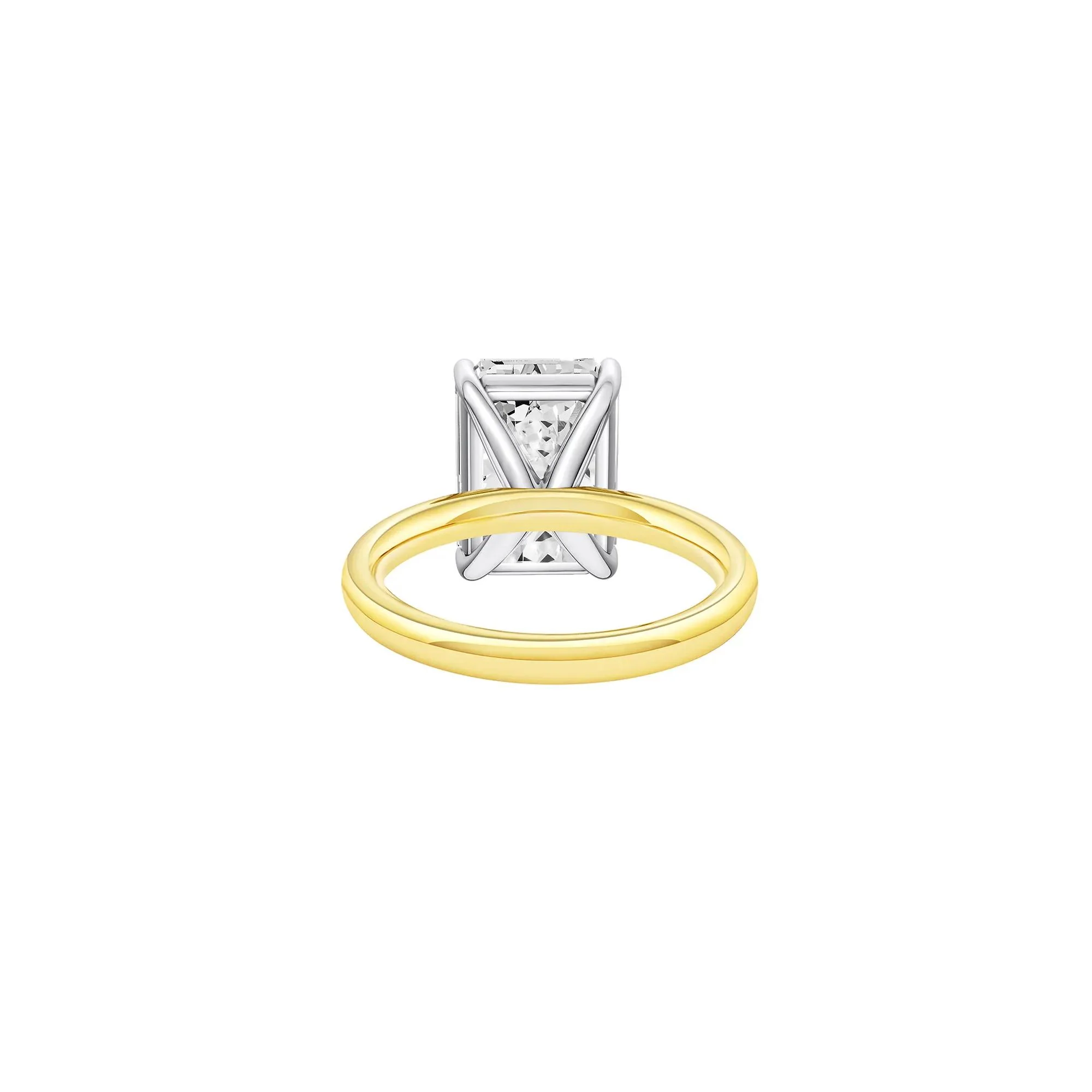 Lab Grown Diamond Emerald-Cut Solitaire Ring 14K Yellow & White Gold (6 CT.) Size 8.5 2mm - Image 4