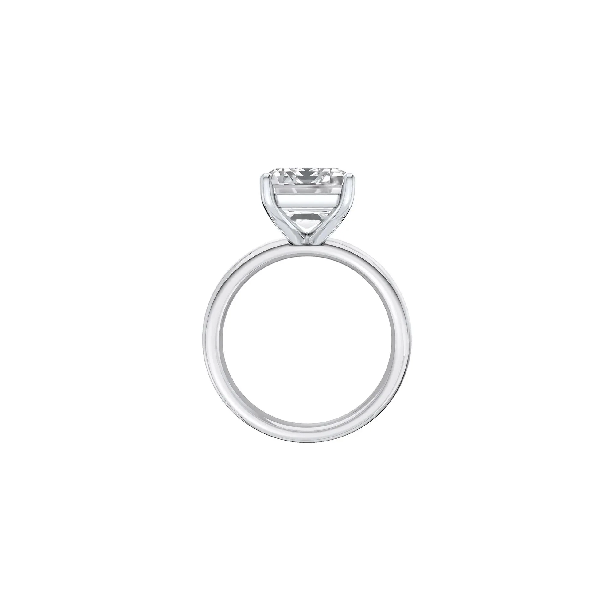 Lab Grown Diamond Emerald-Cut Solitaire Ring Platinum (6 CT.) White Size 7 2mm - Image 2