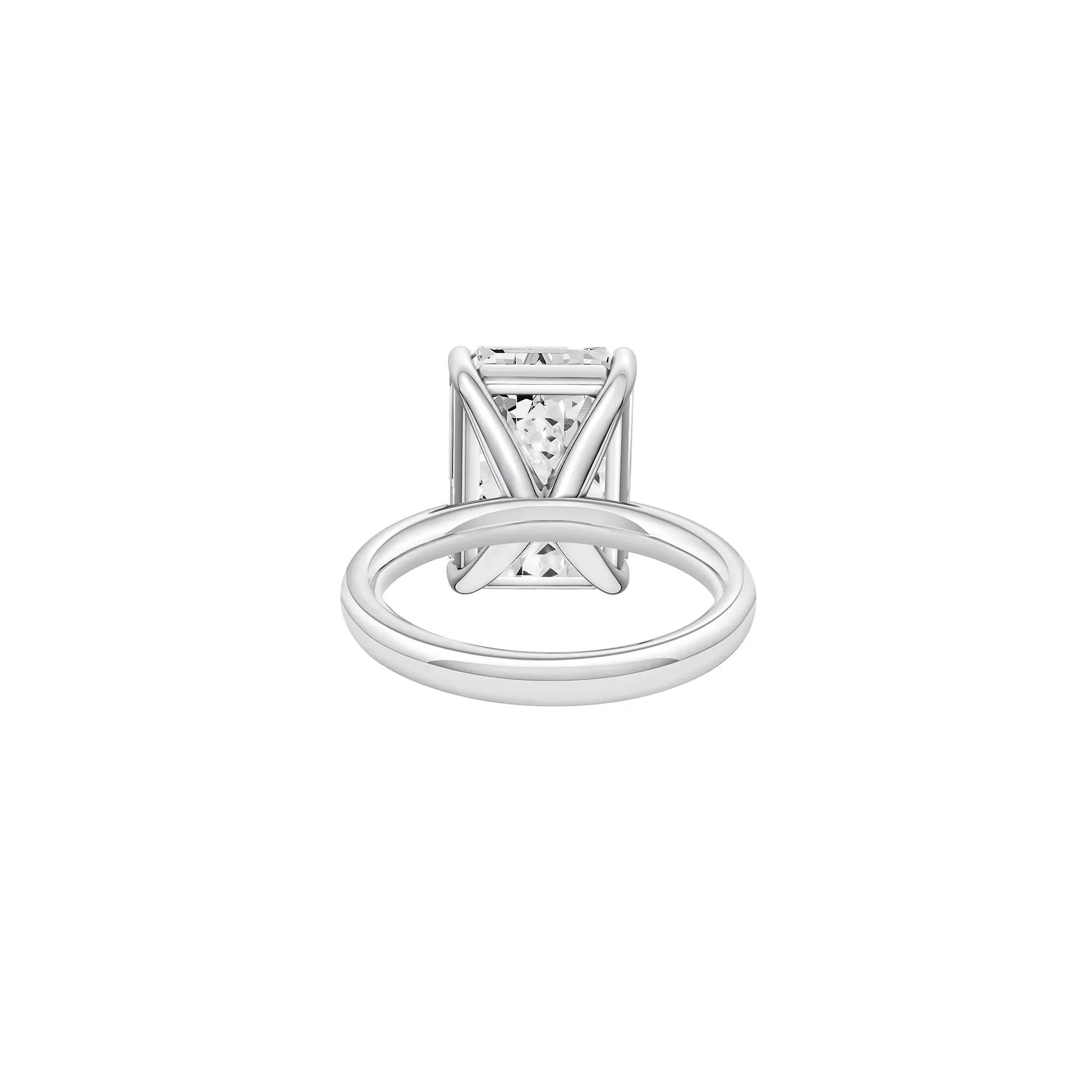 Lab Grown Diamond Emerald-Cut Solitaire Ring 14K White Gold (8 CT.) Size 5.5 2mm - Image 4