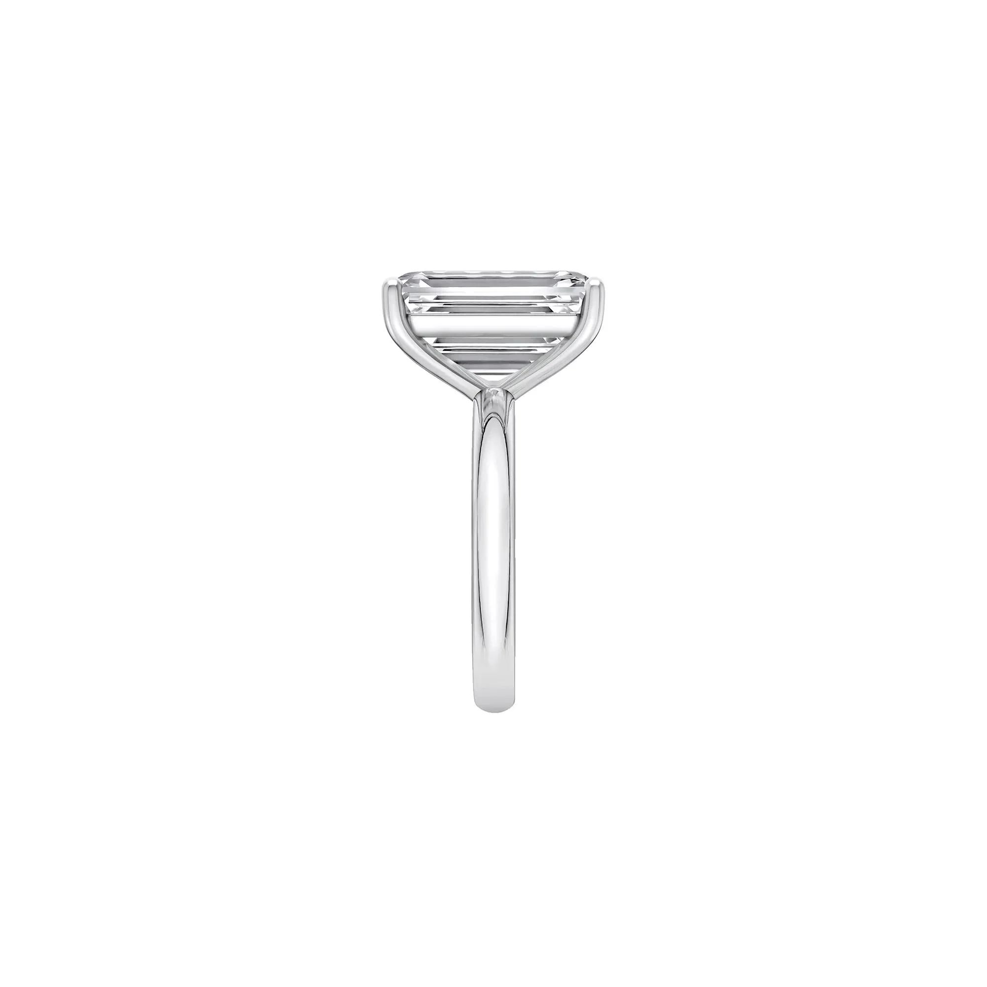 Lab Grown Diamond Emerald-Cut Solitaire Ring 14K White Gold (8 CT.) Size 9 2mm - Image 3
