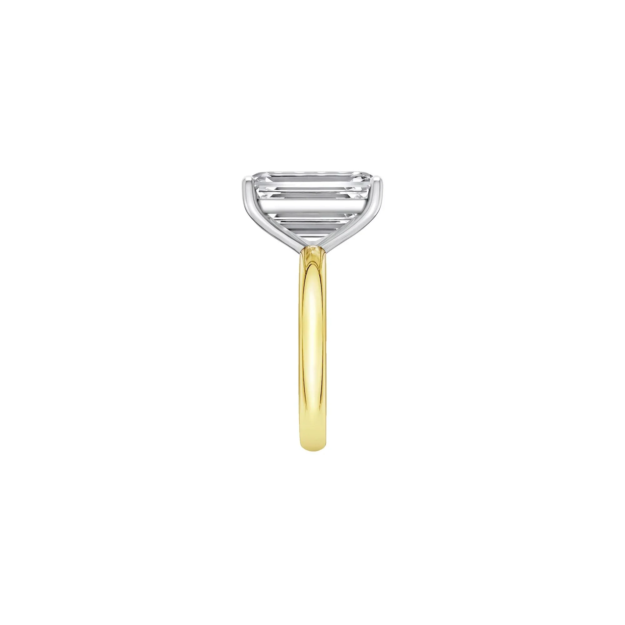 Lab Grown Diamond Emerald-Cut Solitaire Ring 14K Yellow & White Gold (8 CT.) Size 12 2mm - Image 3