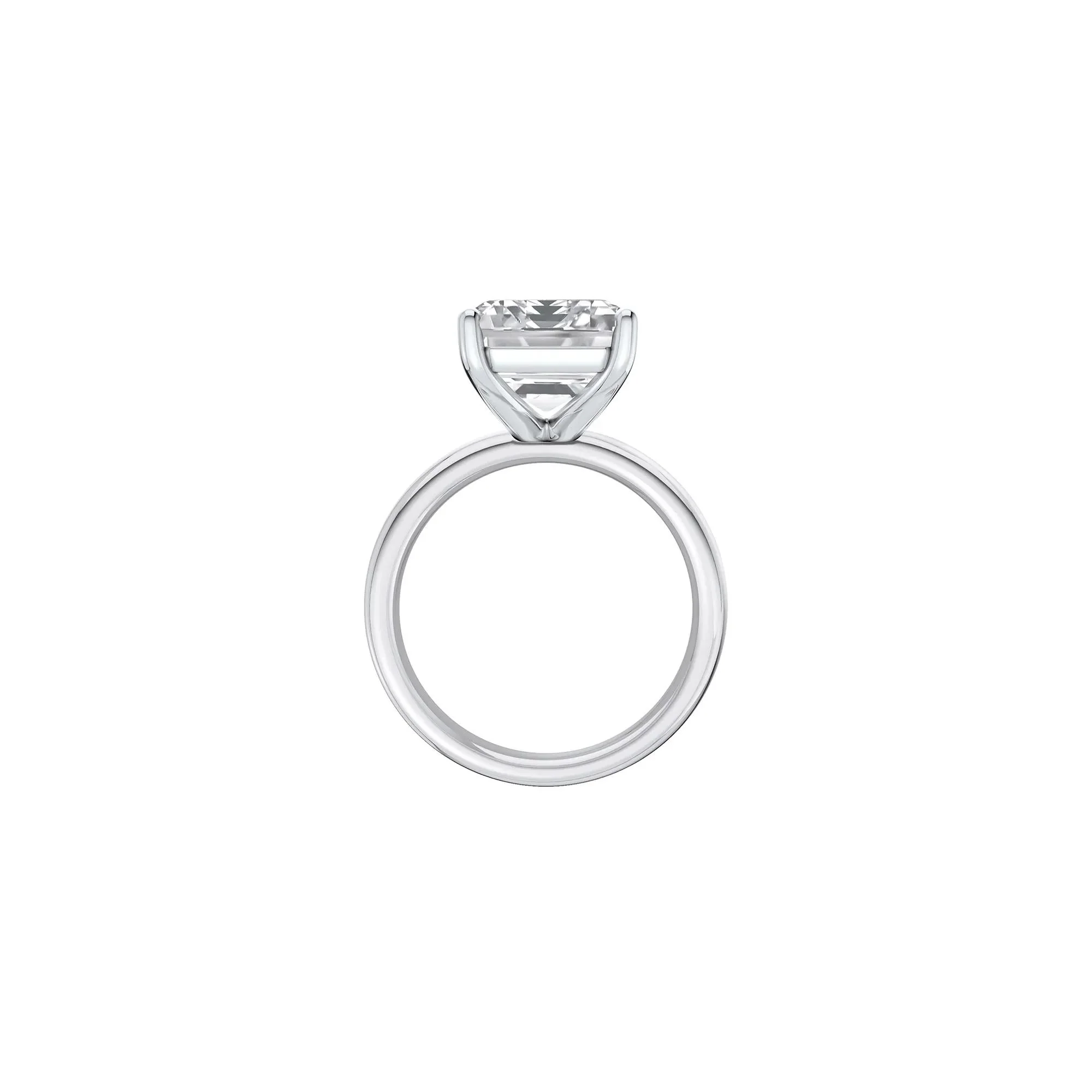 Lab Grown Diamond Emerald-Cut Solitaire Ring Platinum (8 CT.) White Size 6 2mm - Image 2