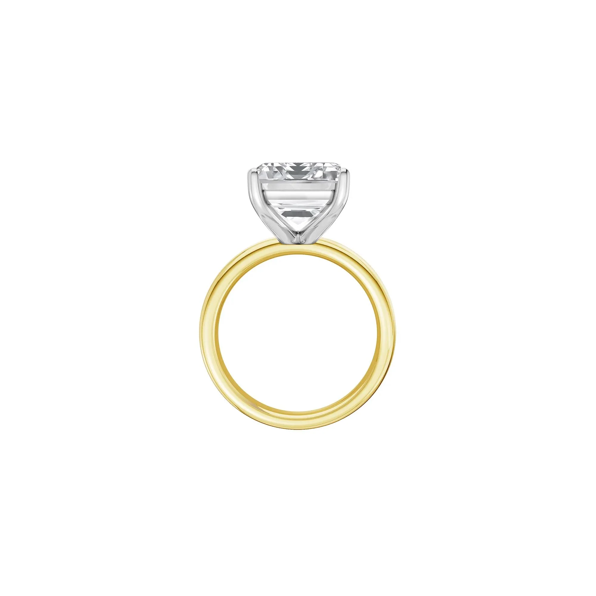 Lab Grown Diamond Emerald-Cut Solitaire Ring 14K Yellow & White Gold (9 CT.) Size 12 2mm - Image 2