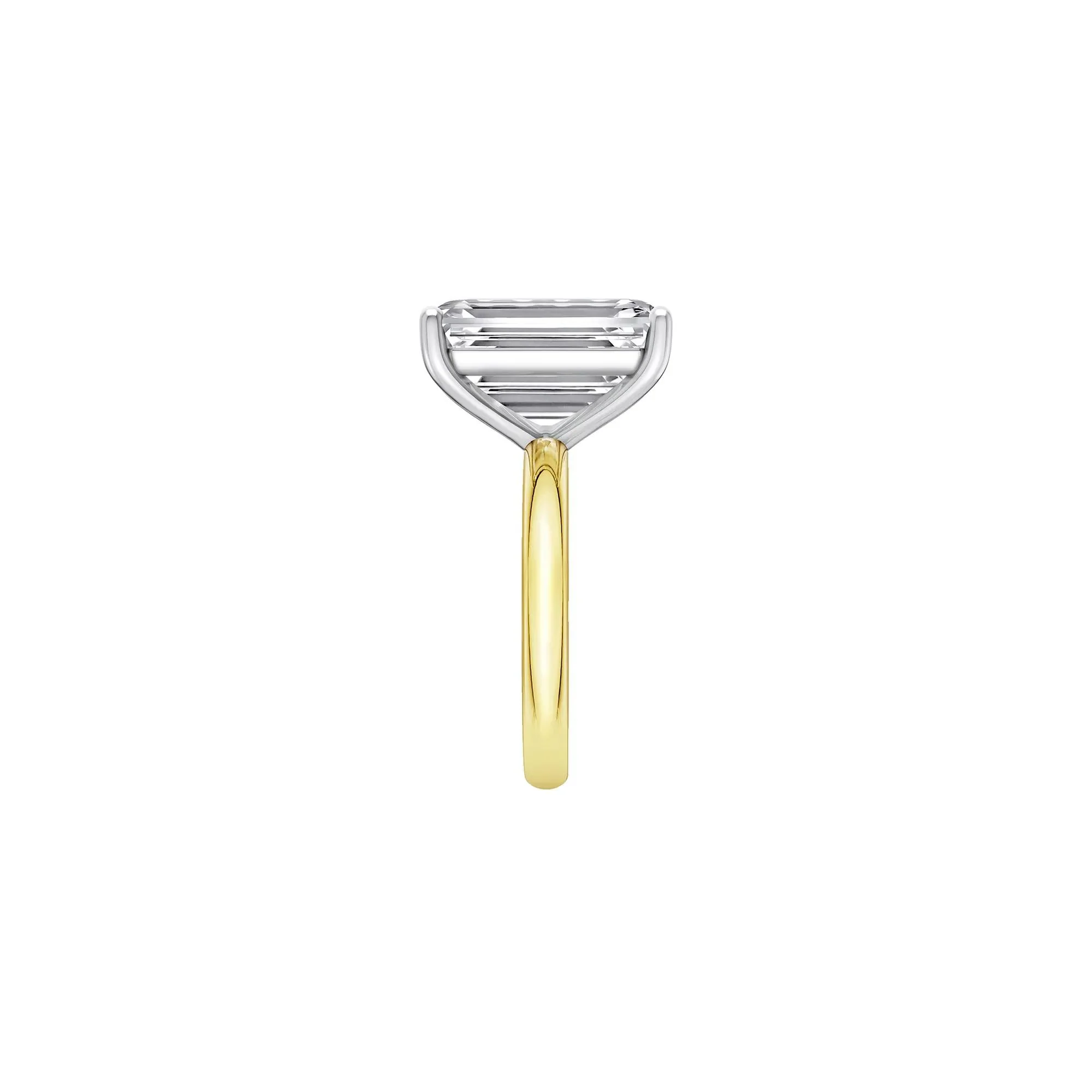 Lab Grown Diamond Emerald-Cut Solitaire Ring 14K Yellow & White Gold (9 CT.) Size 9.5 2mm - Image 3
