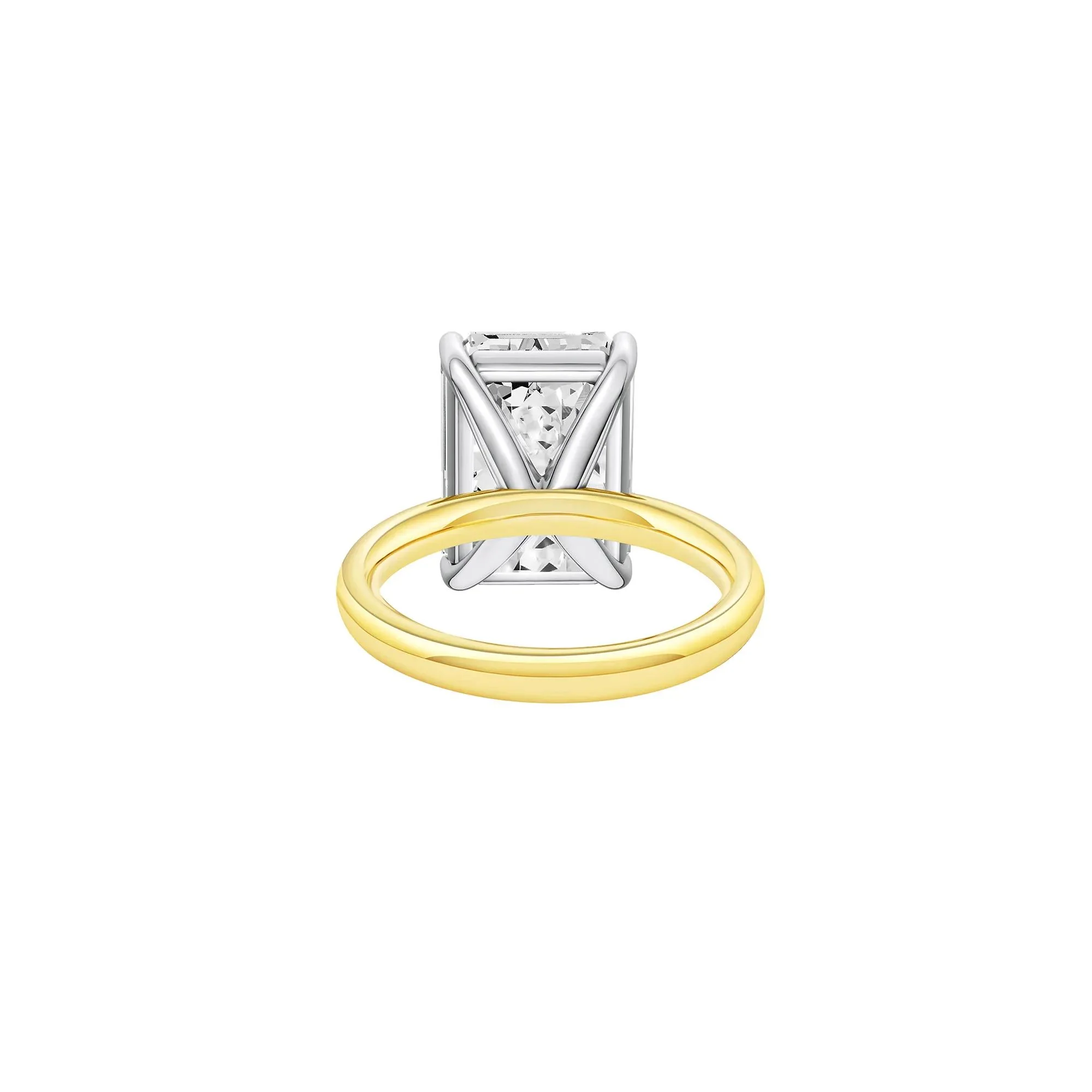 Lab Grown Diamond Emerald-Cut Solitaire Ring 14K Yellow & White Gold (9 CT.) Size 9.5 2mm - Image 4