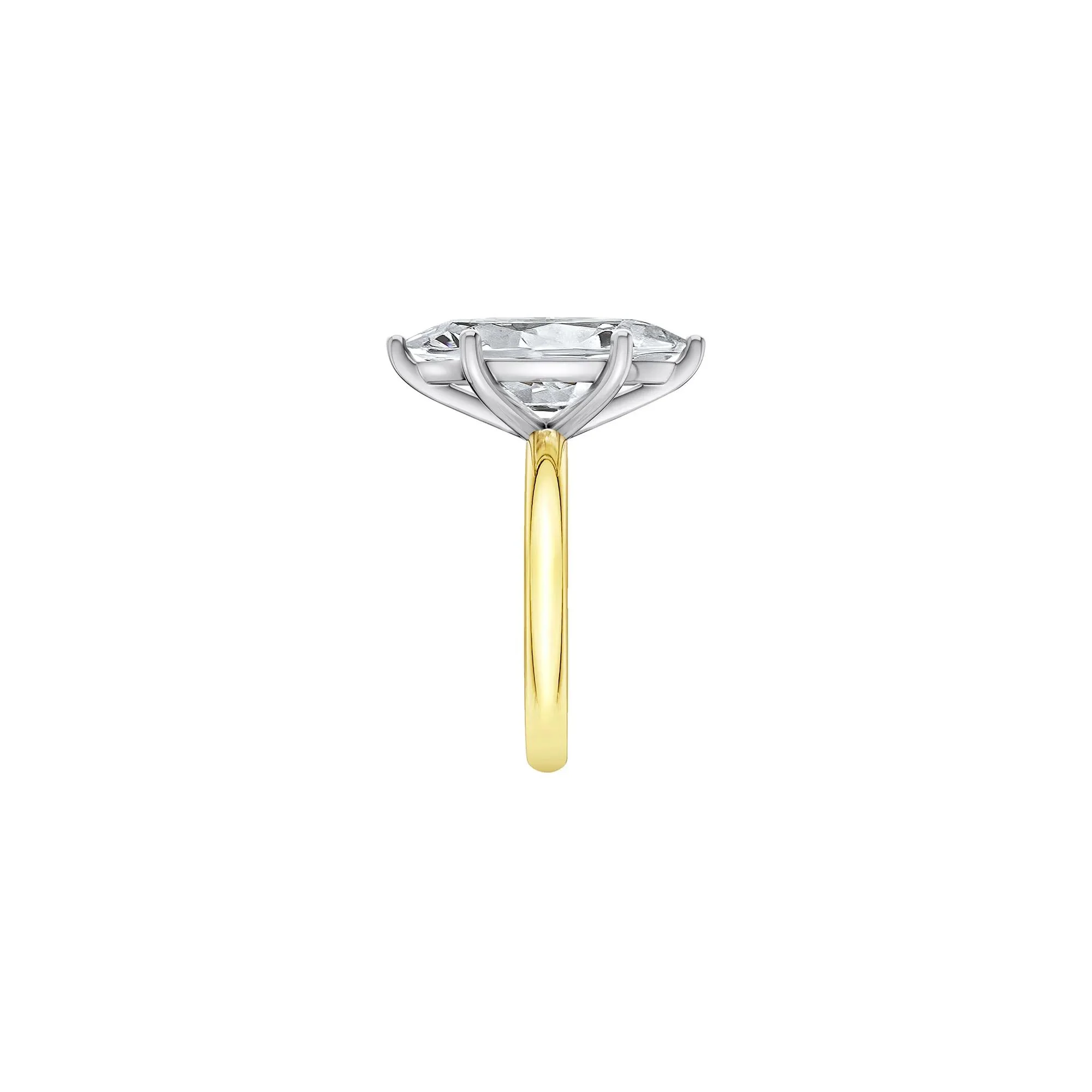 Lab Grown Diamond Marquise Solitaire Engagement Ring 14K Yellow & White Gold (5 CT.) Size 6 2mm - Image 3