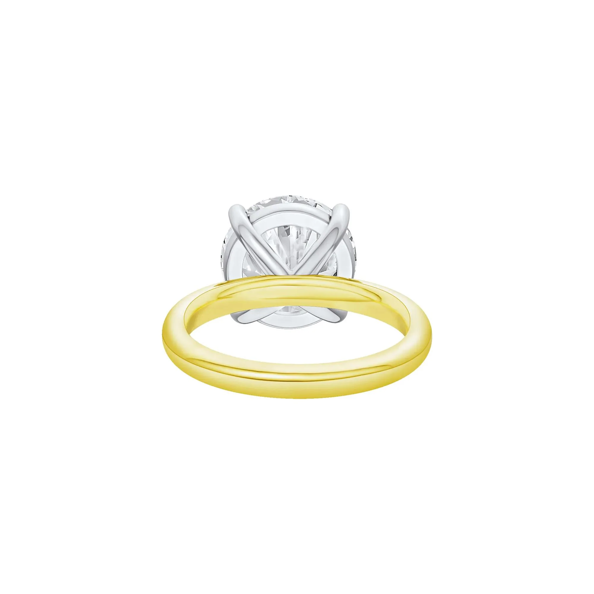 Lab Grown Diamond Round Solitaire Ring 14K Yellow & White Gold (6 CT.) Round Brilliant Cut Size 11.5 2mm - Image 4