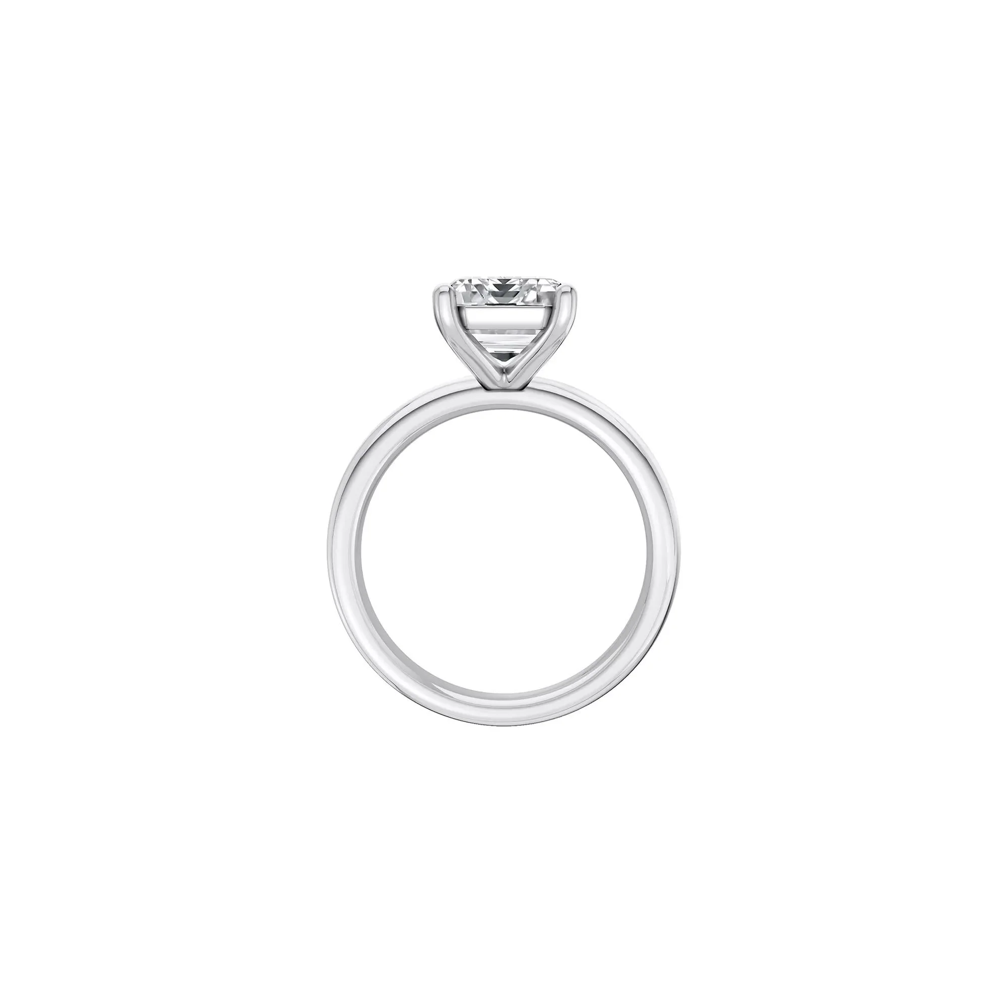 Lab Grown Diamond Emerald-Cut Solitaire Ring 14K White Gold (4 CT.) Size 6.5 2mm - Image 2