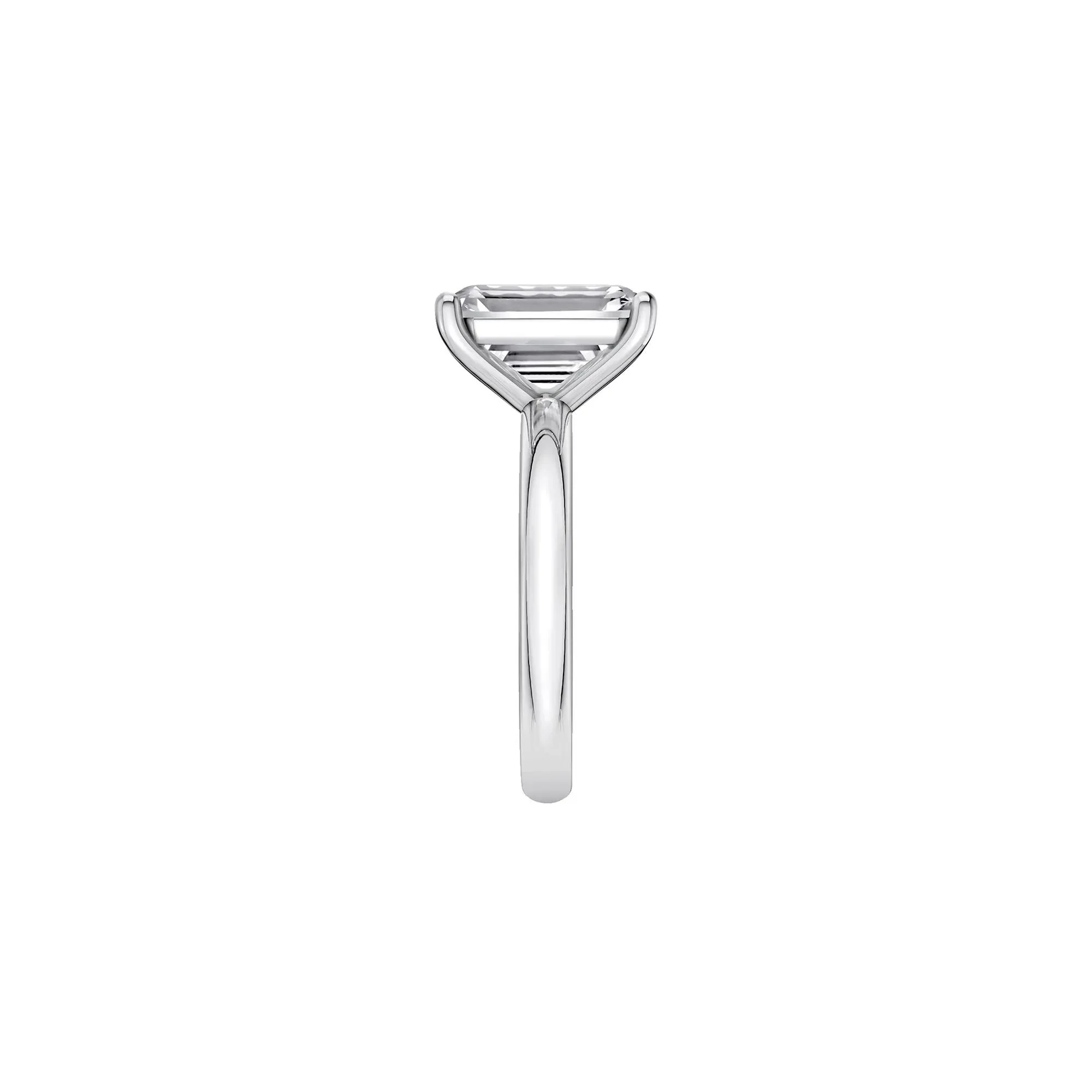 Lab Grown Diamond Emerald-Cut Solitaire Ring 14K White Gold (4 CT.) Size 9 2mm - Image 3