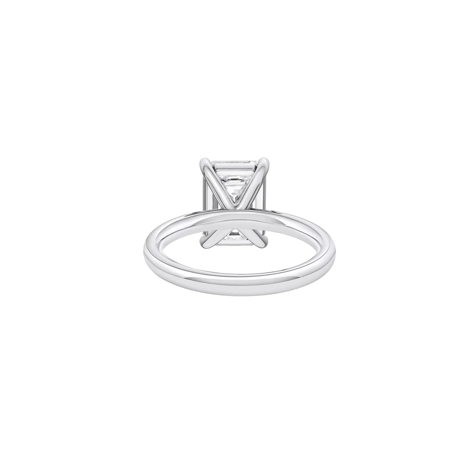 Lab Grown Diamond Emerald-Cut Solitaire Ring Platinum (4 CT.) White Size 7.5 2mm - Image 4
