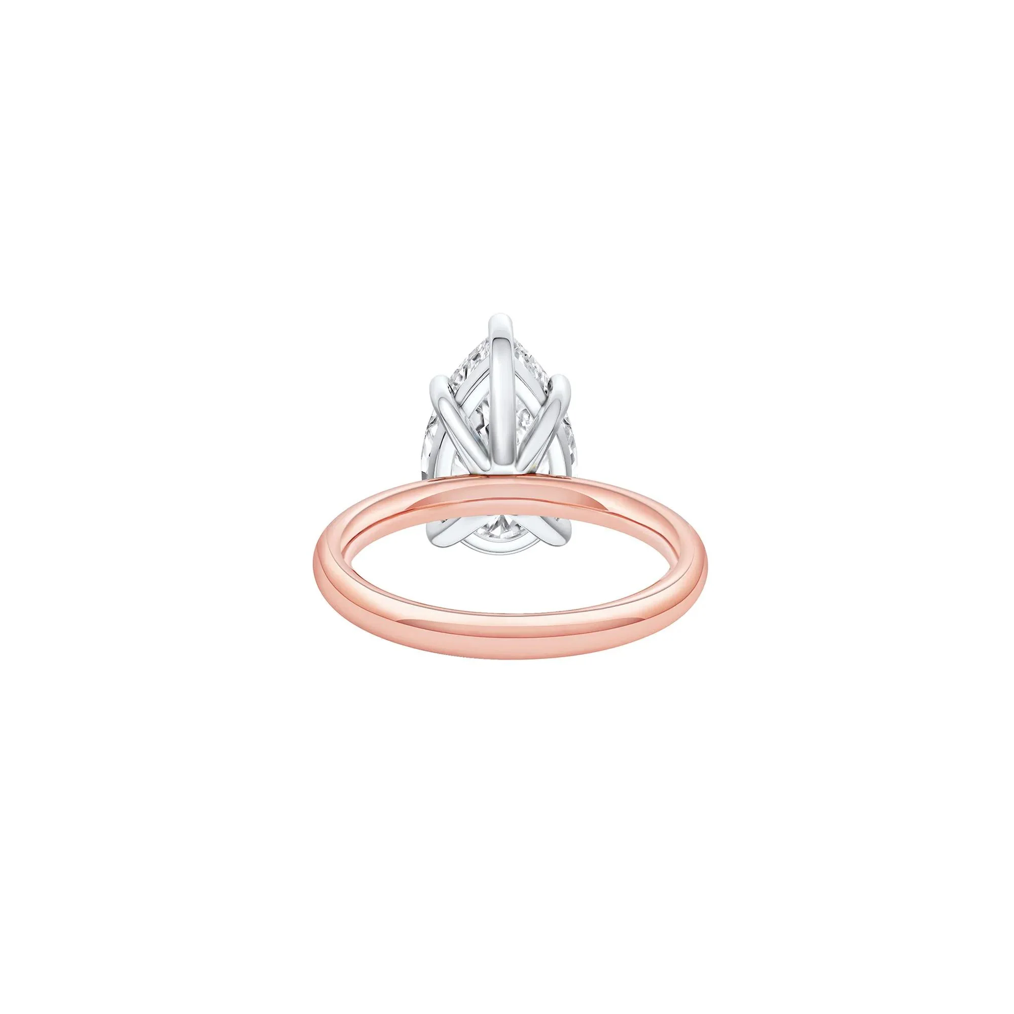 Lab Grown Diamond Pear-Shaped Solitaire Ring Rose Size 7.5 2mm - Image 4