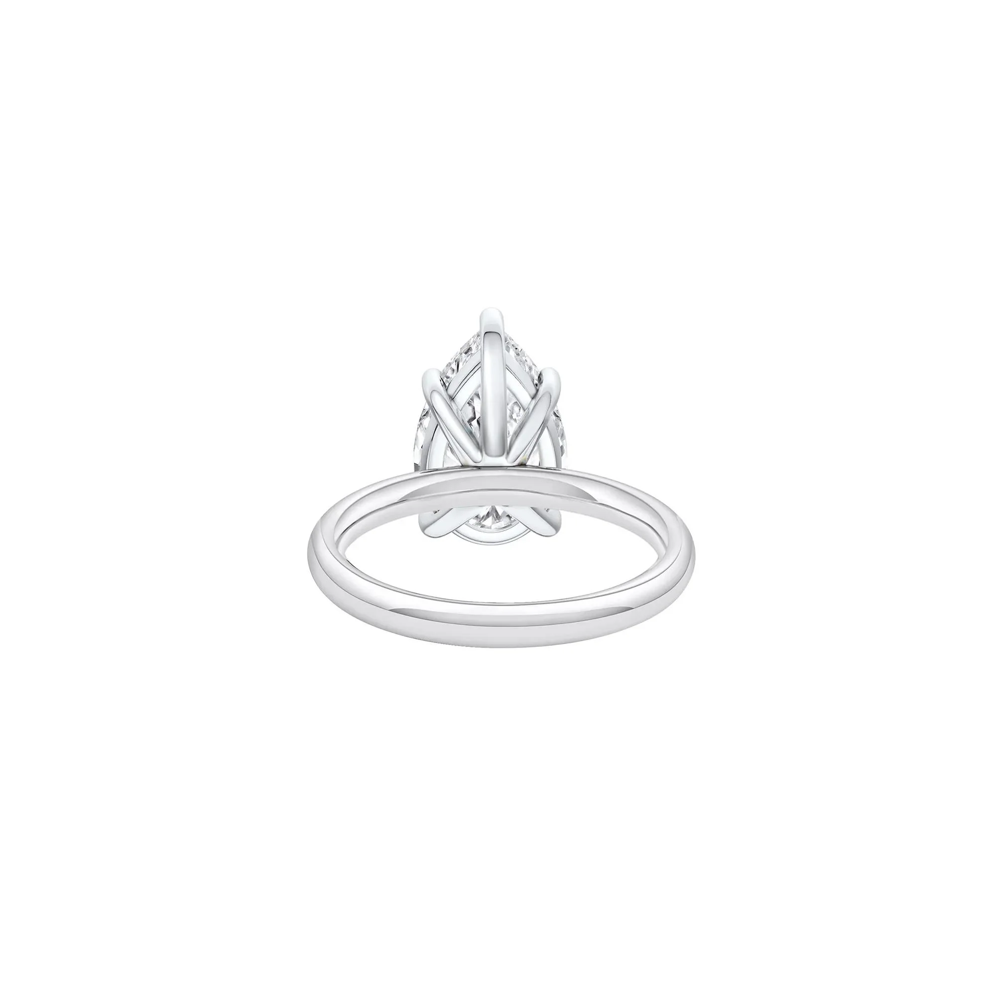 Lab Grown Diamond Pear-Shaped Solitaire Ring 14K White Gold (4 CT.) Size 4 2mm - Image 4