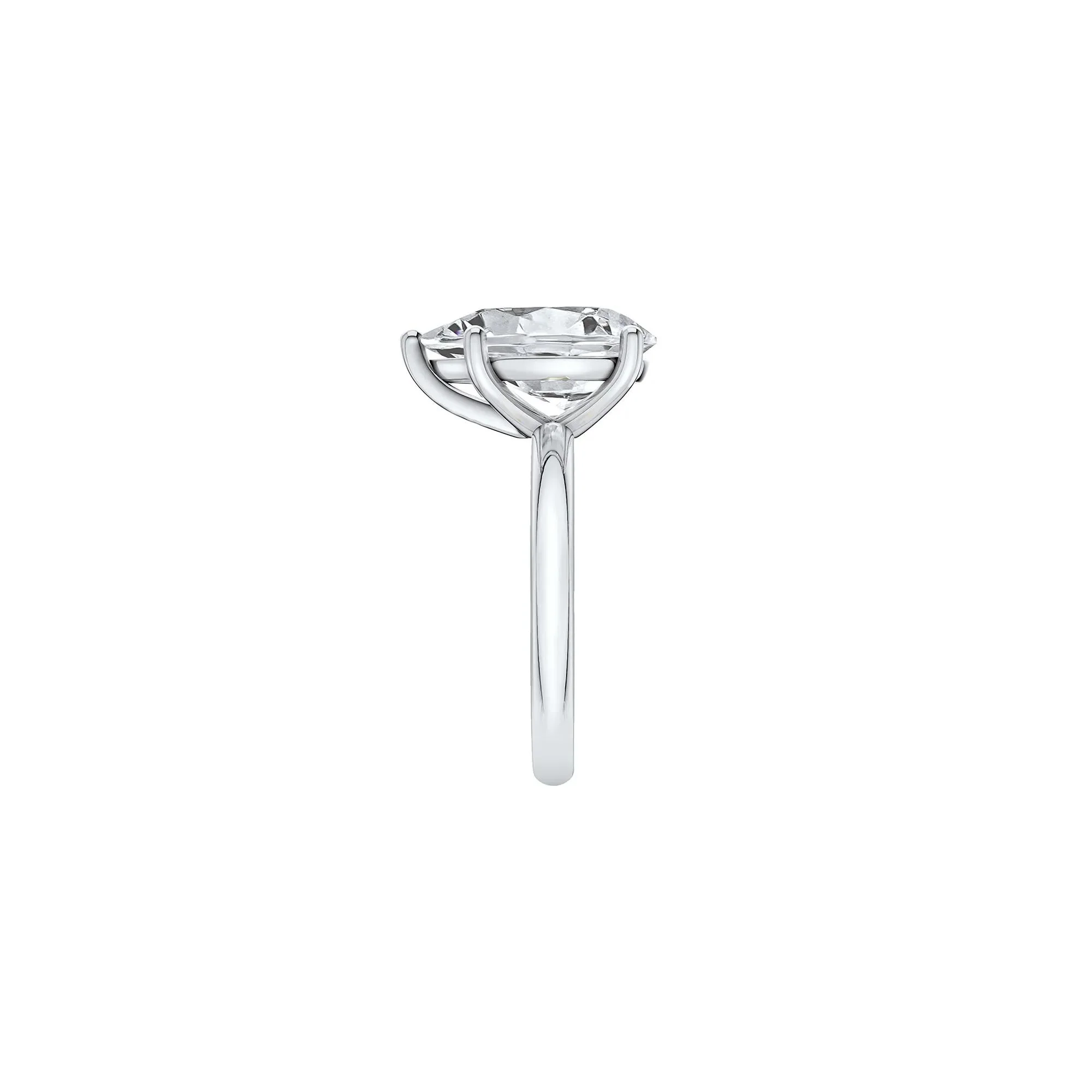 Lab Grown Diamond Pear-Shaped Solitaire Ring 14K White Gold (4 CT.) Size 7 2mm - Image 3
