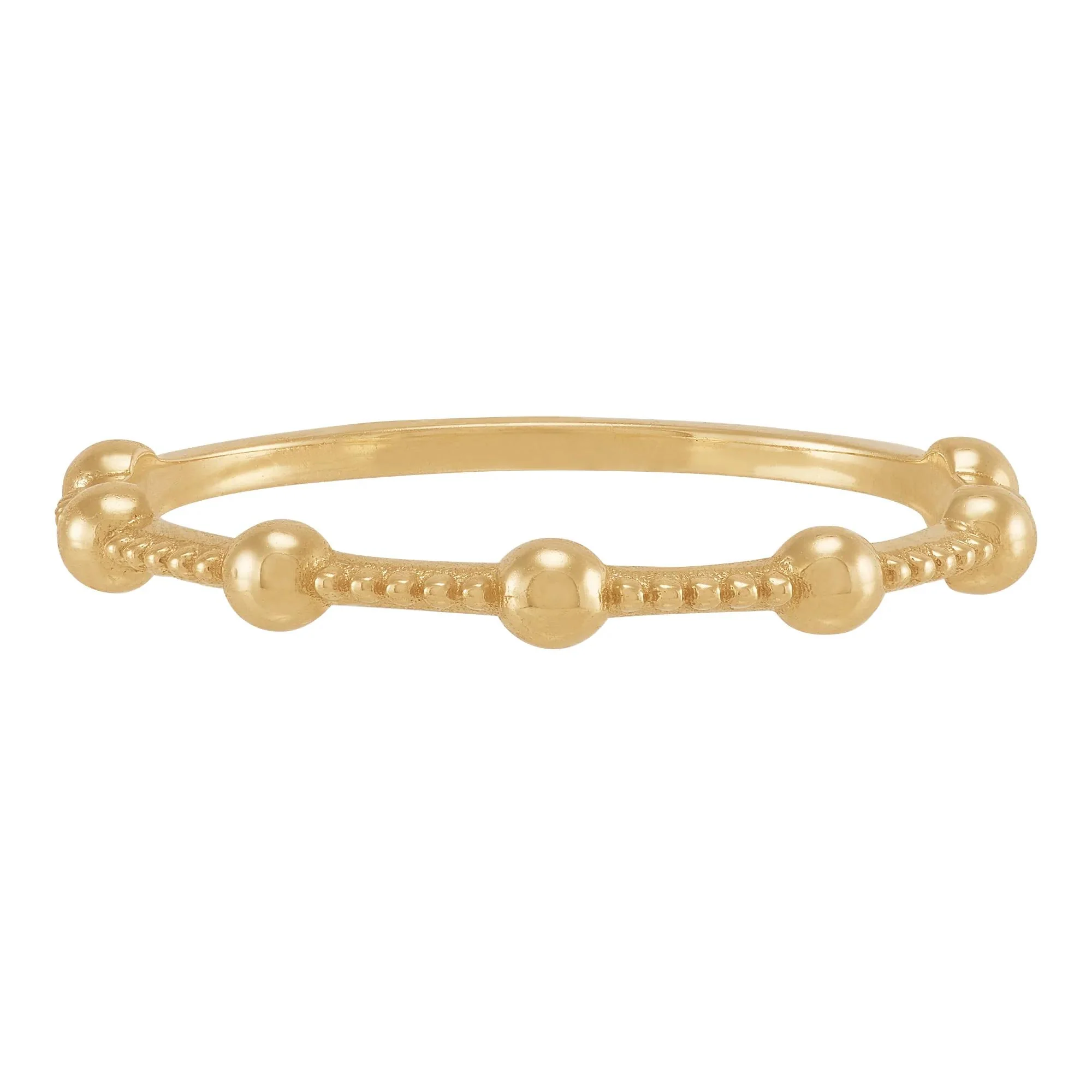 Station Bead Stack Ring 14K Yellow Gold Size 7.5