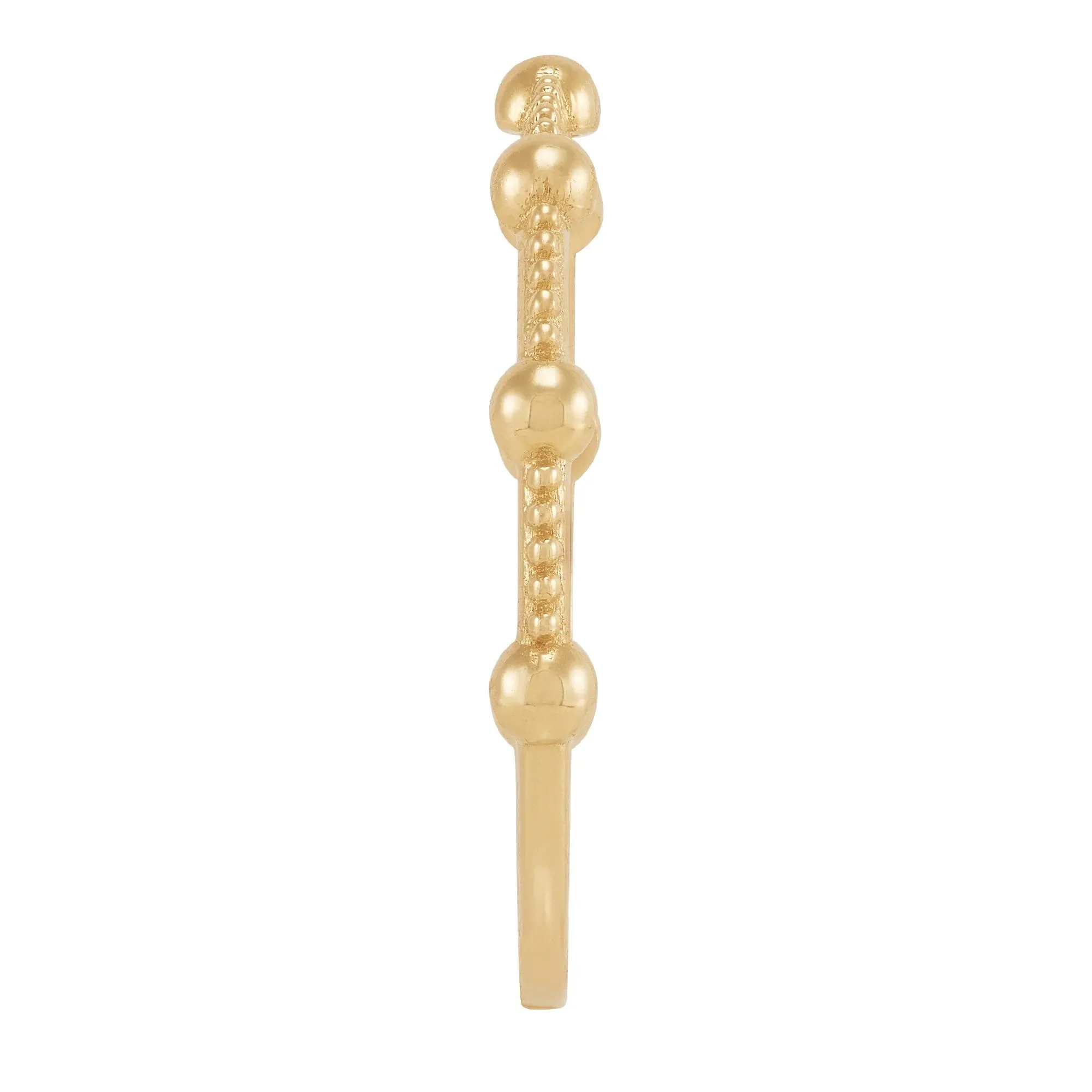 Station Bead Stack Ring 14K Yellow Gold Size 7.5 - Image 2