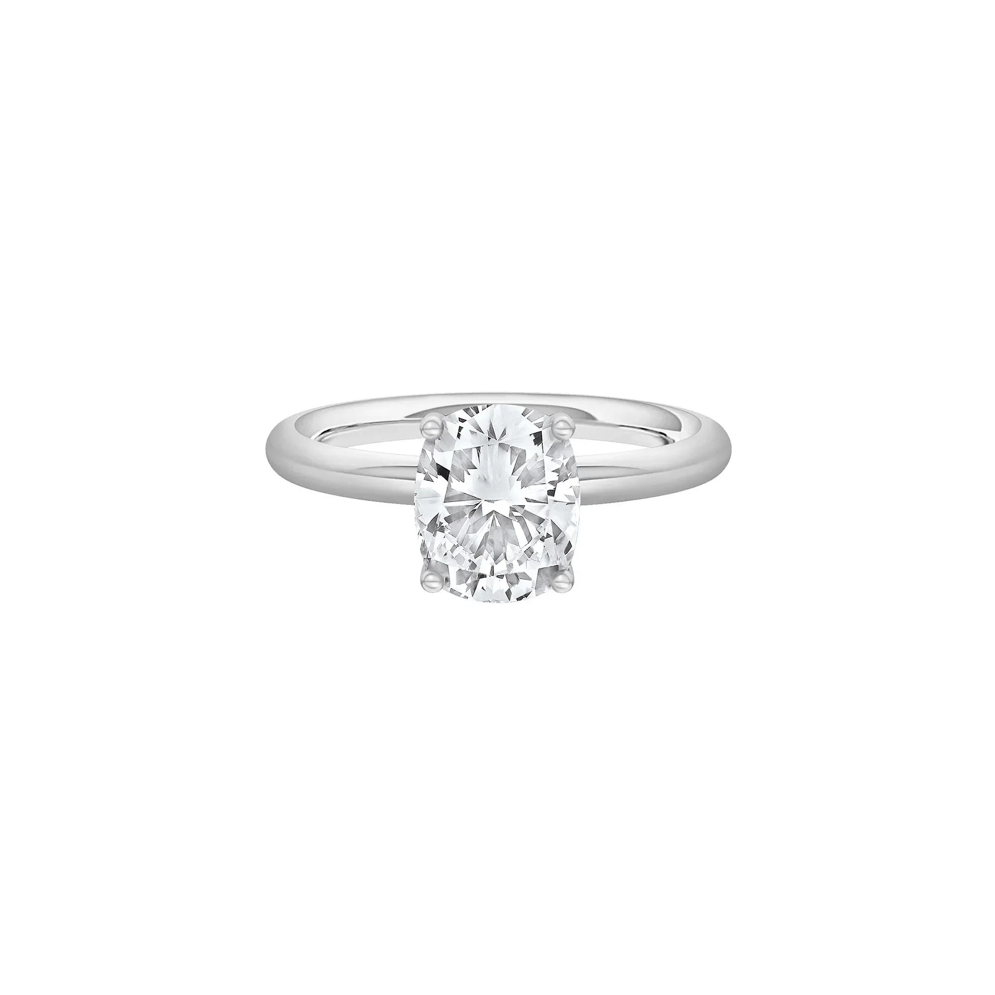 1/2 CT. Tw. Lab Grown Diamond Elongated Cushion-Cut Engagement Ring 14K White Gold Size 12 2mm