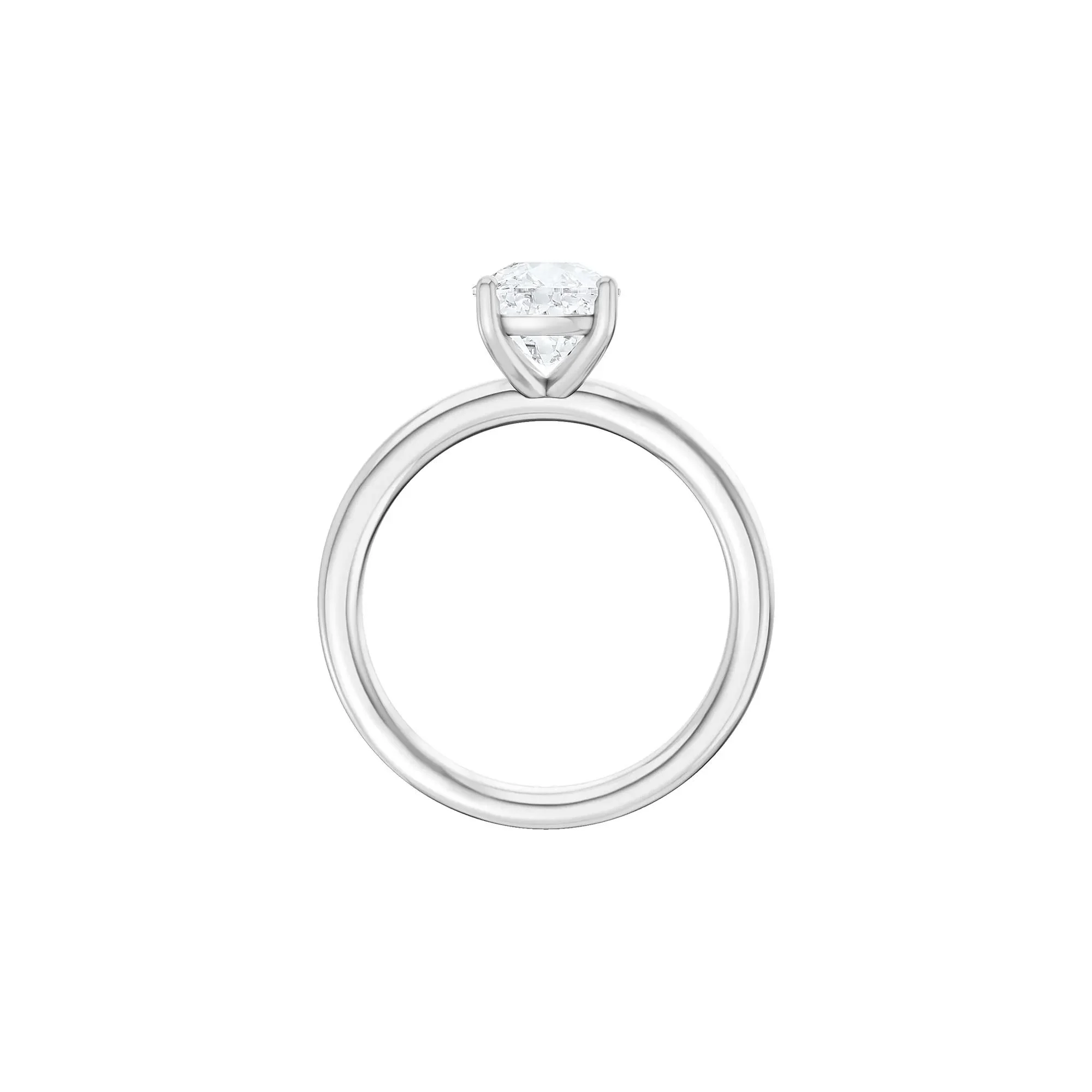 1/2 CT. Tw. Lab Grown Diamond Elongated Cushion-Cut Engagement Ring 14K White Gold Size 9 2mm - Image 2
