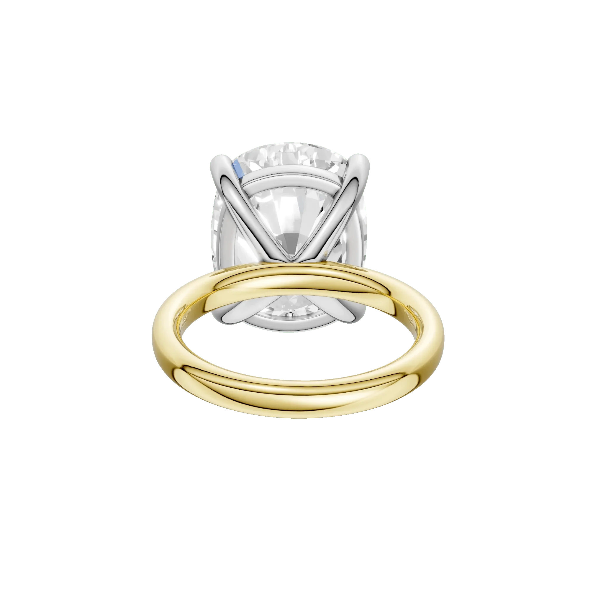 Lab Grown Diamond Elongated Cushion Solitaire Engagement Ring 14K Yellow & White Gold (10 CT.) Size 11 2mm - Image 5