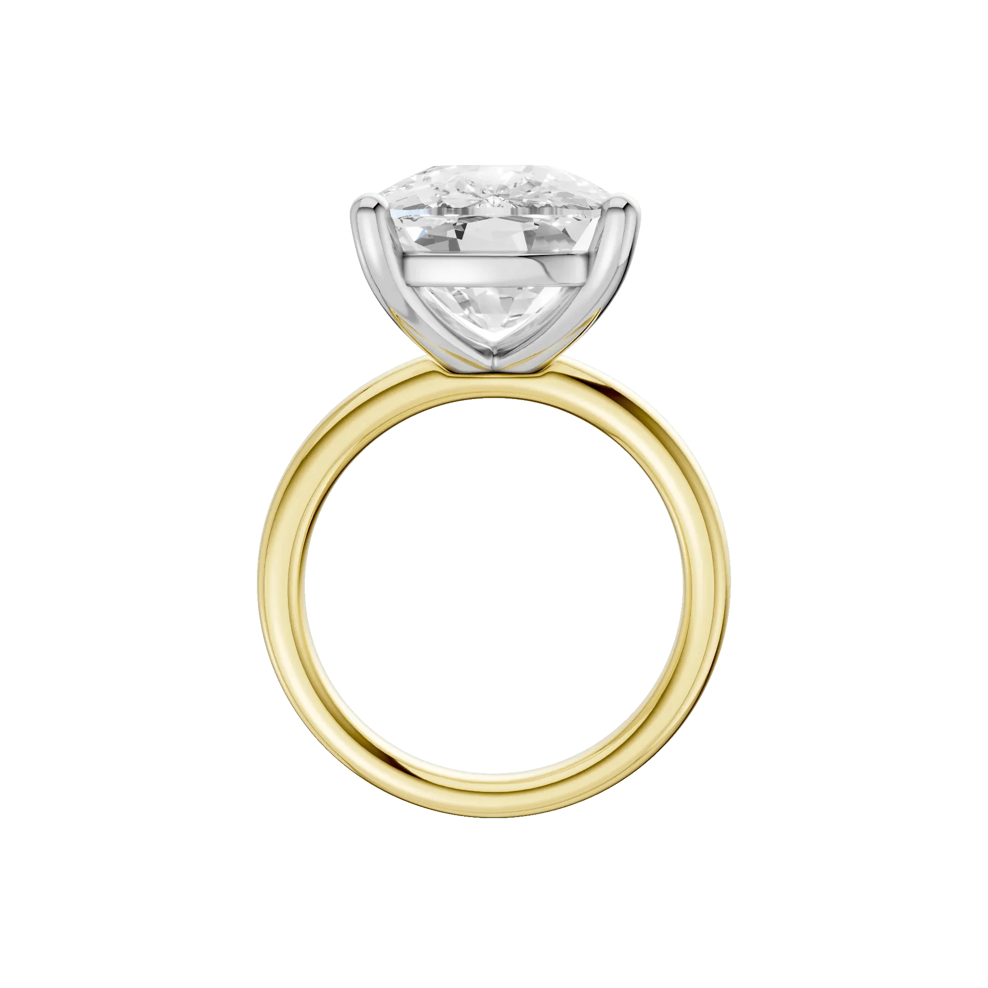 Lab Grown Diamond Elongated Cushion Solitaire Engagement Ring 14K Yellow & White Gold (10 CT.) Size 9.5 2mm - Image 3
