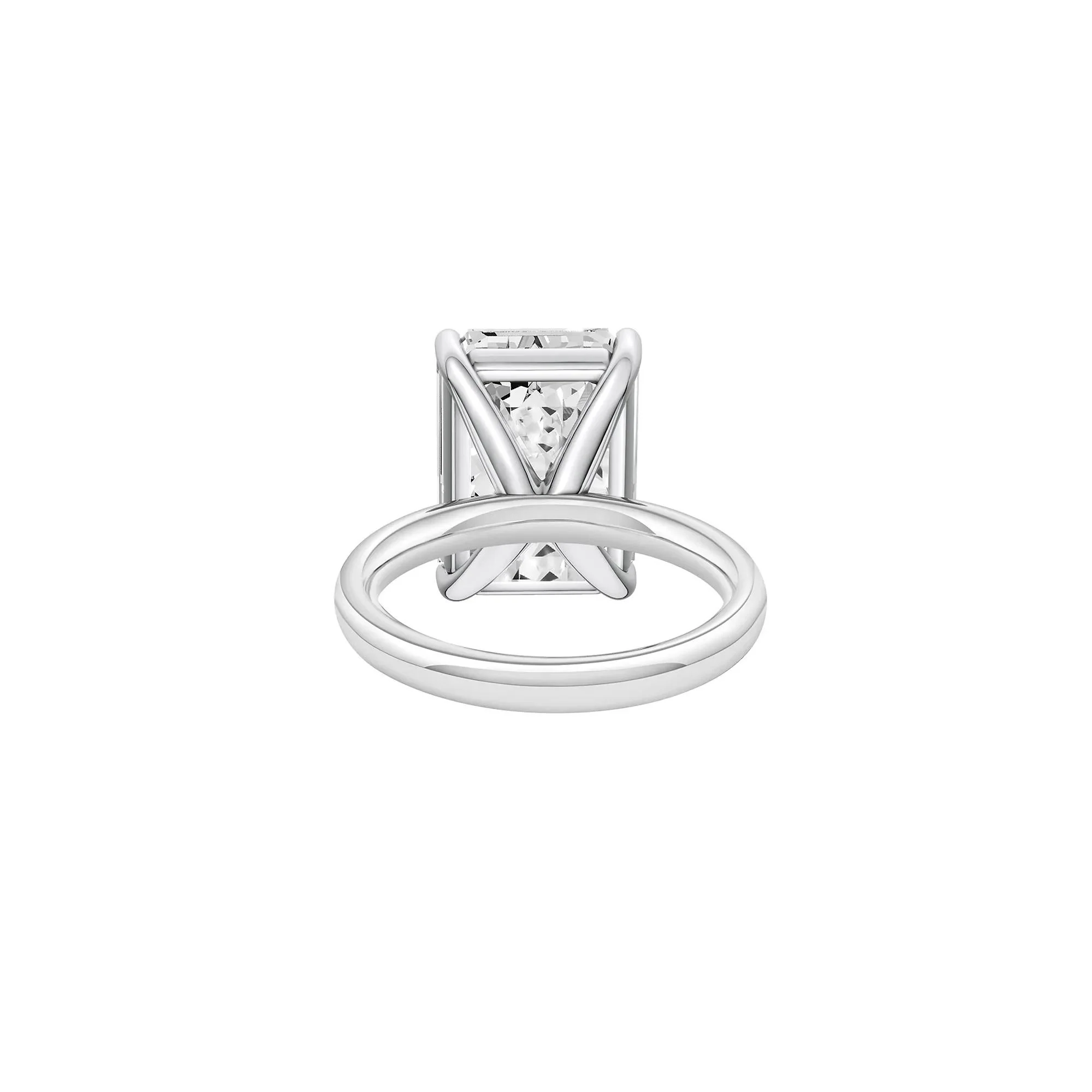 Lab Grown Diamond Emerald-Cut Solitaire Ring 14K White Gold (10 CT.) Size 11.5 2mm - Image 4