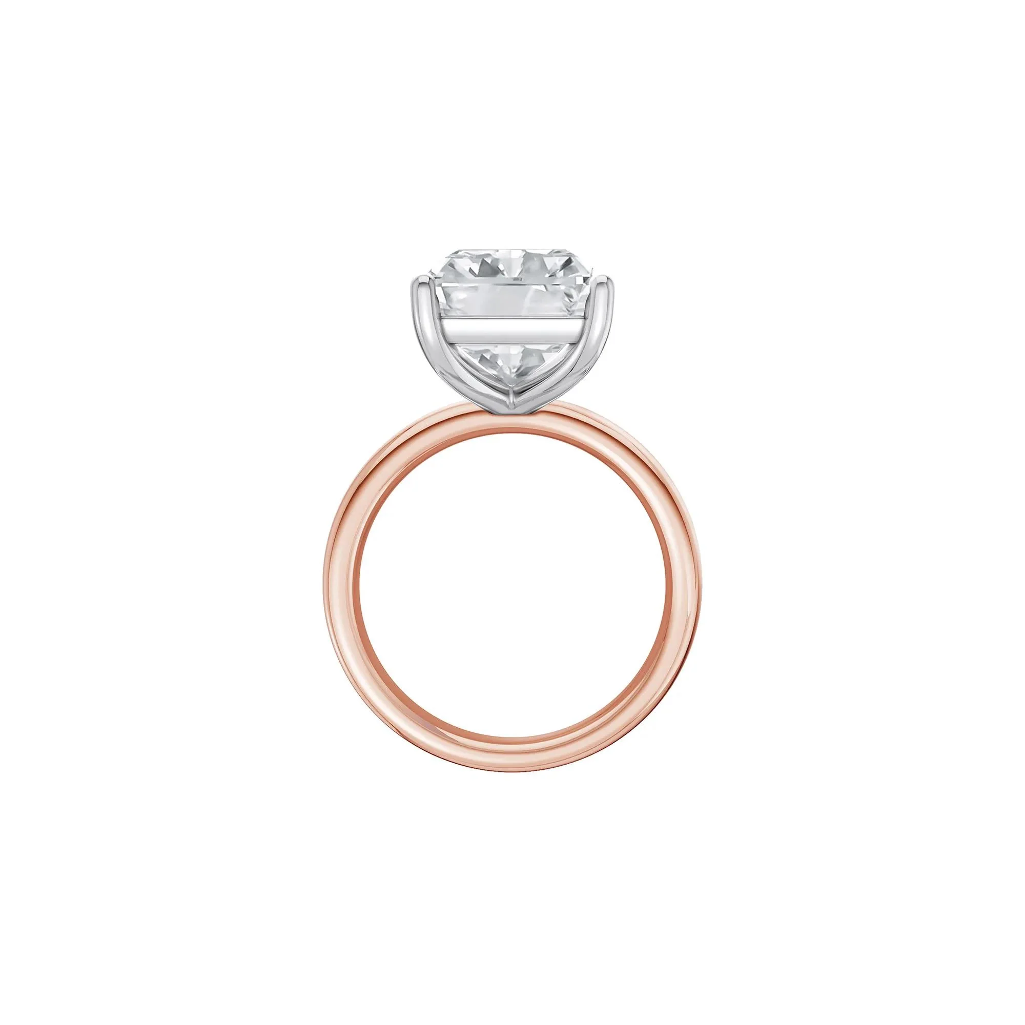 Lab Grown Diamond Radiant-Cut Solitaire Ring 14K Rose & White Gold (7 CT.) Size 4 2mm - Image 2
