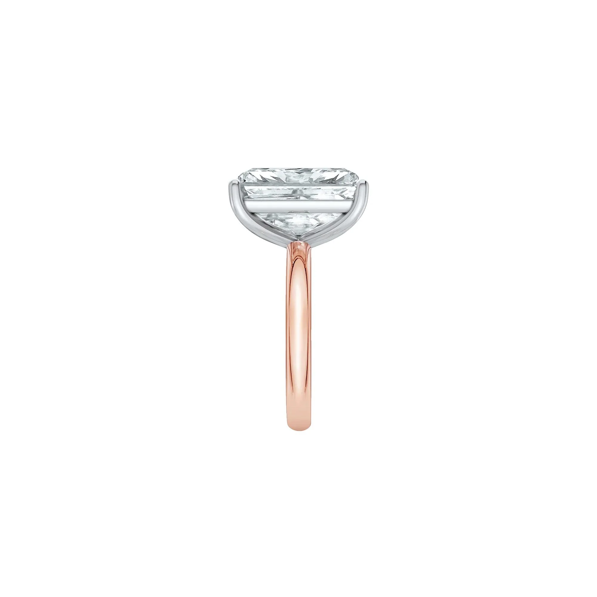 Lab Grown Diamond Radiant-Cut Solitaire Ring 14K Rose & White Gold (7 CT.) Size 5.5 2mm - Image 3