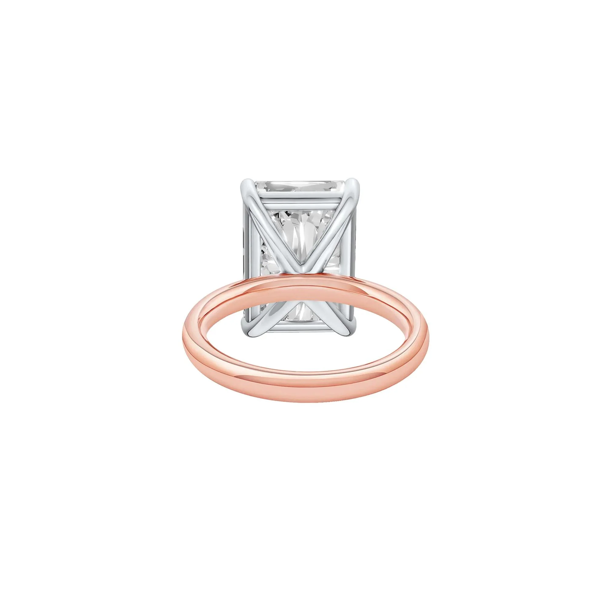 Lab Grown Diamond Radiant-Cut Solitaire Ring 14K Rose & White Gold (7 CT.) Size 5.5 2mm - Image 4
