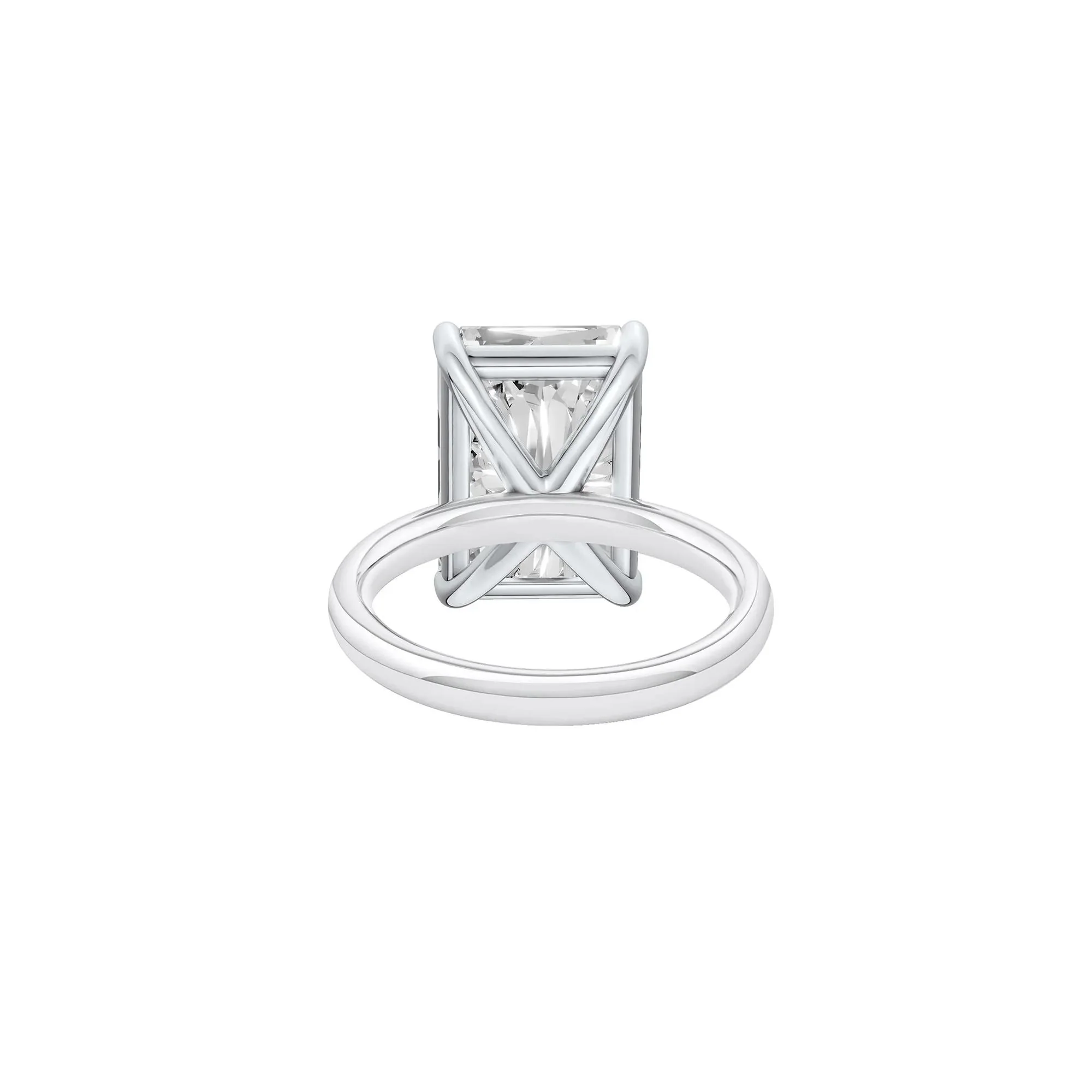 Lab Grown Diamond Radiant-Cut Solitaire Ring 14K White Gold (7 CT.) Size 4 2mm - Image 4