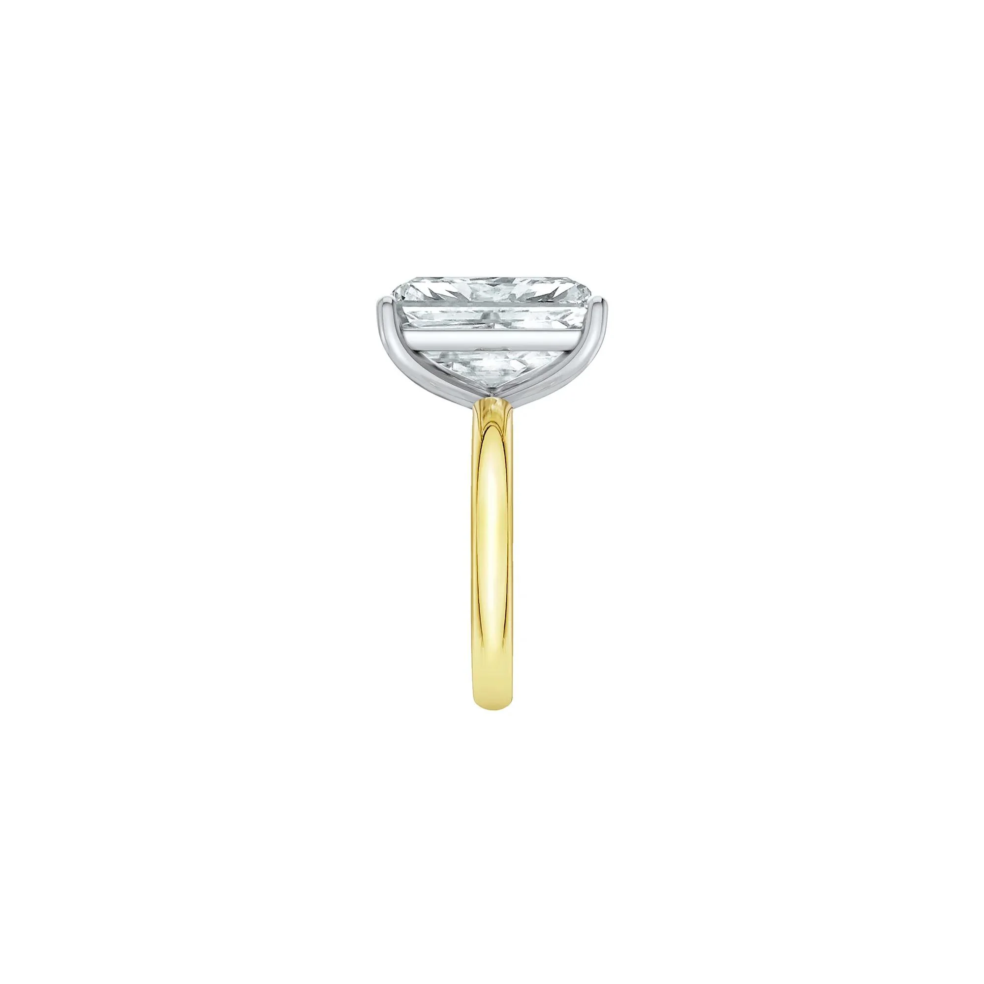 Lab Grown Diamond Radiant-Cut Solitaire Ring 14K Yellow & White Gold (7 CT.) Size 11.5 2mm - Image 2
