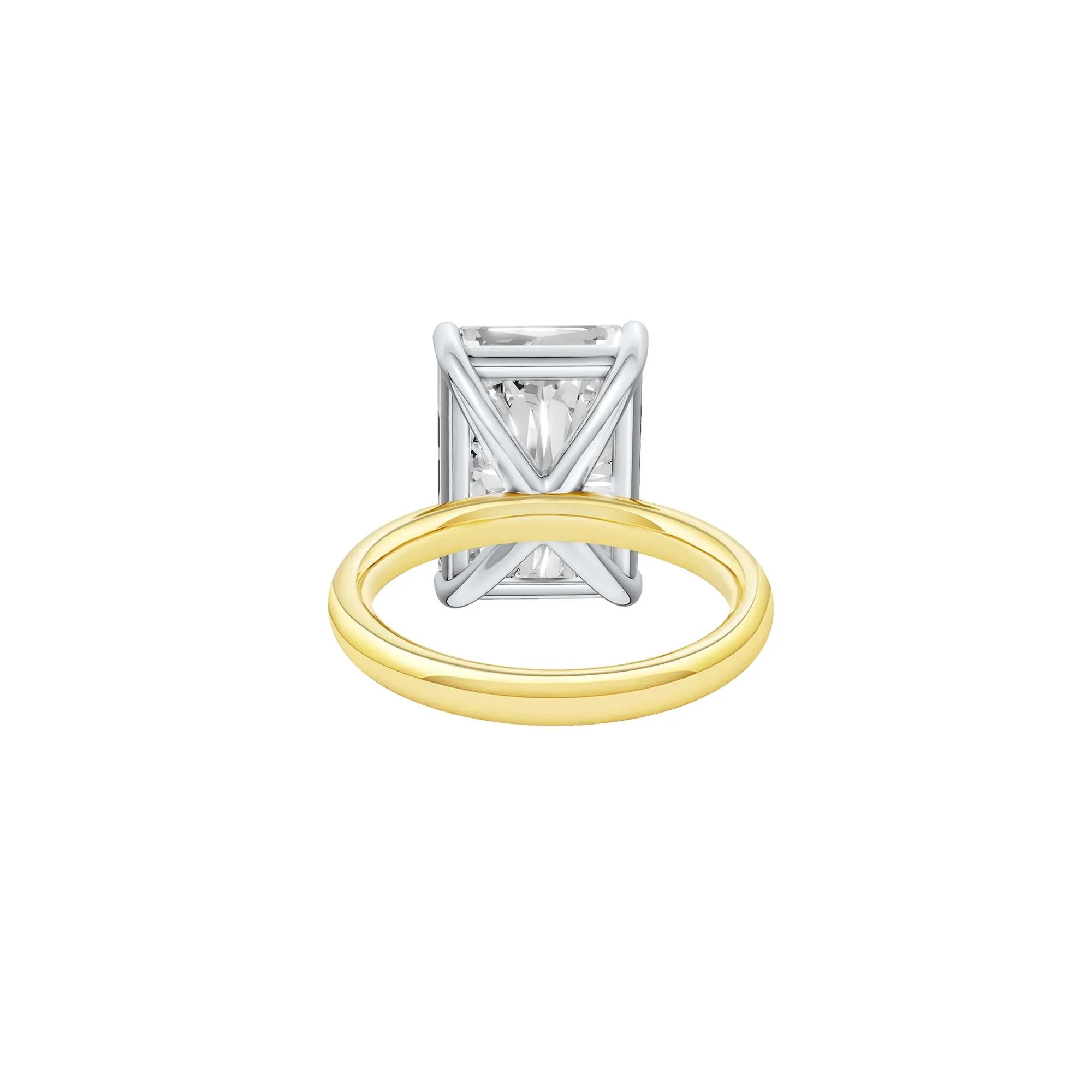 Lab Grown Diamond Radiant-Cut Solitaire Ring 14K Yellow & White Gold (7 CT.) Size 5.5 2mm - Image 3