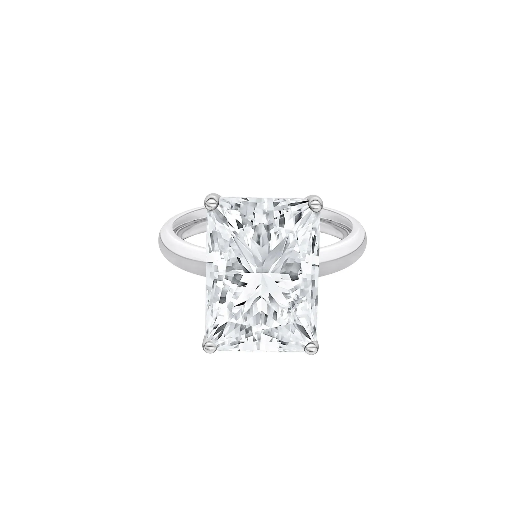 Lab Grown Diamond Radiant-Cut Solitaire Ring Platinum (7 CT.) White Size 11.5 2mm