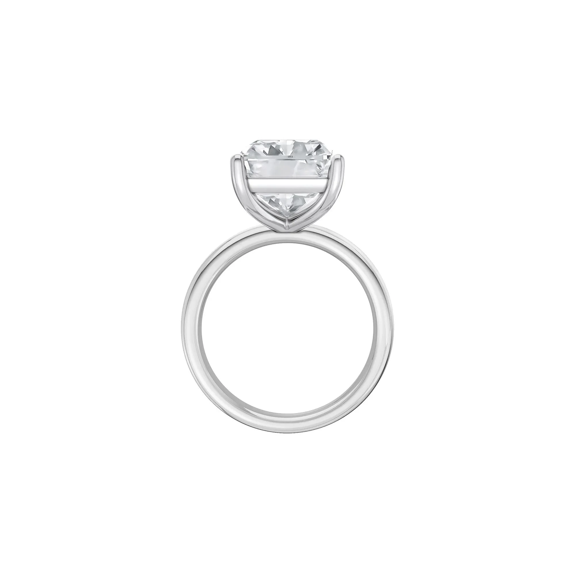 Lab Grown Diamond Radiant-Cut Solitaire Ring Platinum (7 CT.) White Size 5.5 2mm - Image 2