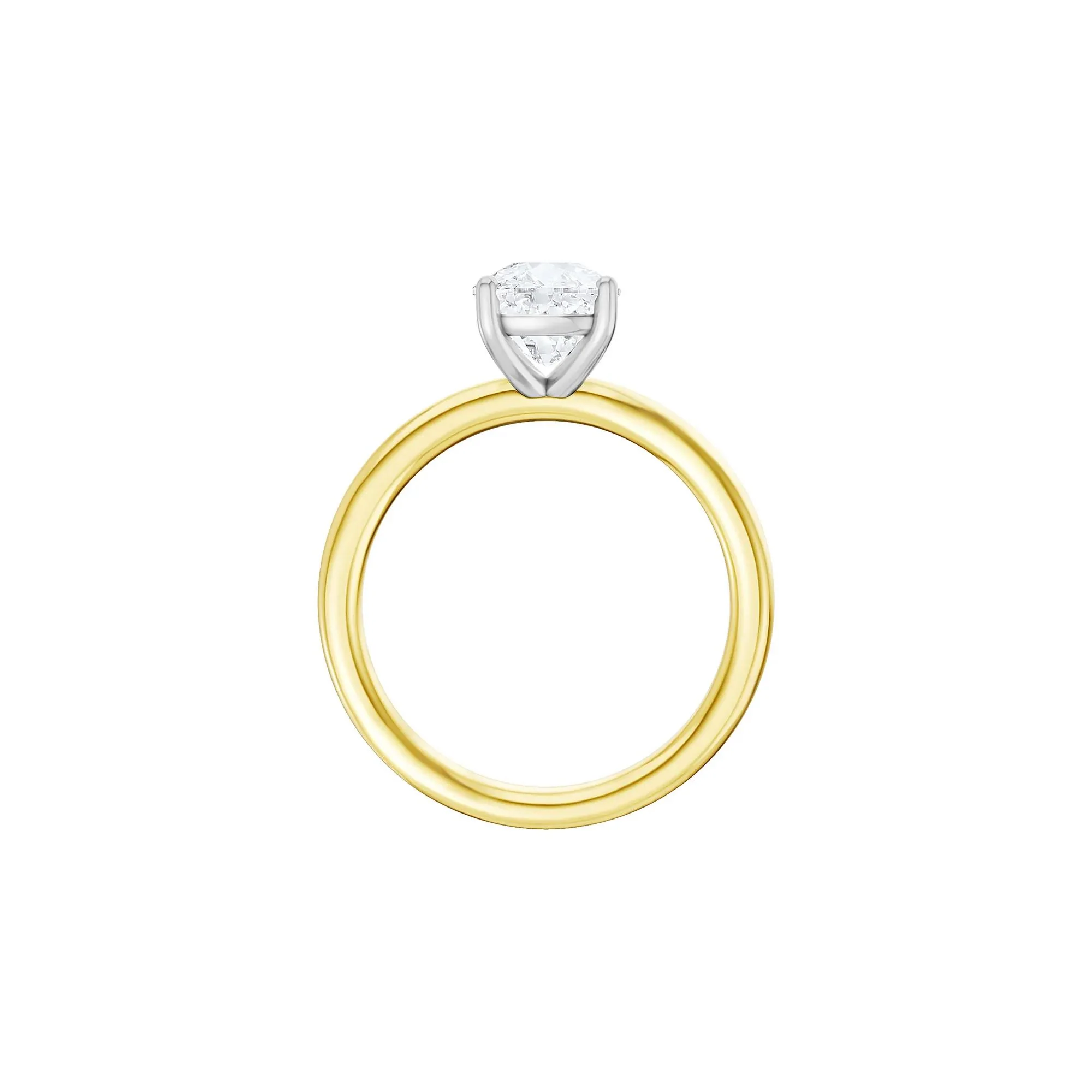 1/2 CT. Tw. Lab Grown Diamond Elongated Cushion-Cut Engagement Ring 14K Yellow and White Gold Size 5.5 2mm - Image 2