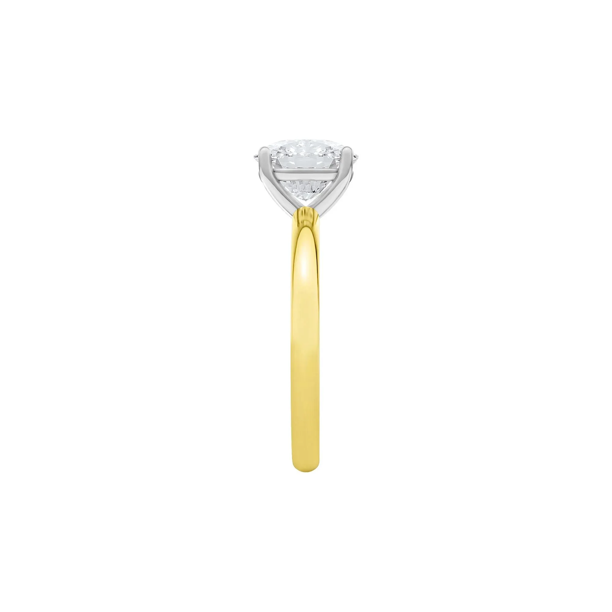 1/2 CT. Tw. Lab Grown Diamond Elongated Cushion-Cut Engagement Ring 14K Yellow and White Gold Size 5.5 2mm - Image 3
