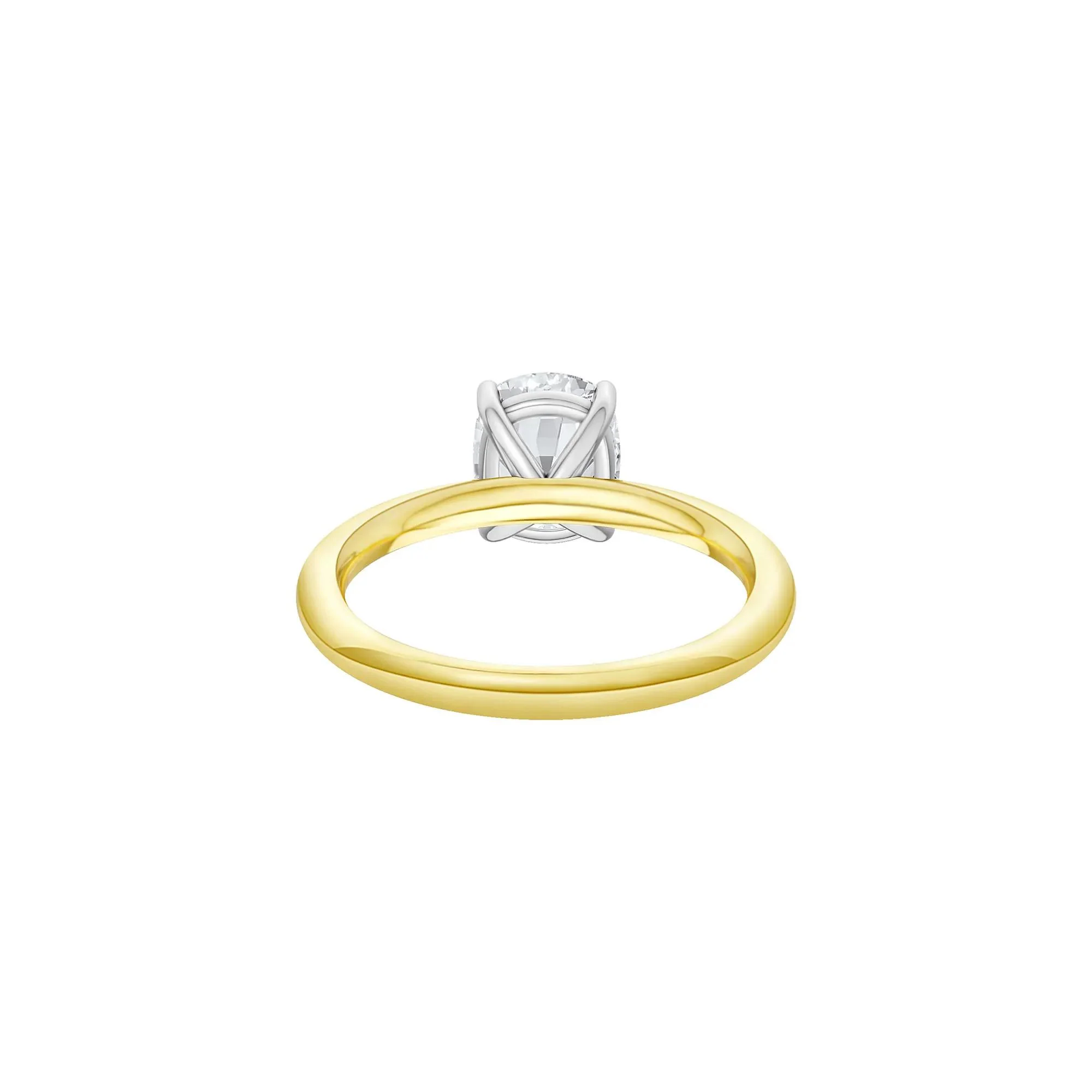 1/2 CT. Tw. Lab Grown Diamond Elongated Cushion-Cut Engagement Ring 14K Yellow and White Gold Size 7.5 2mm - Image 4