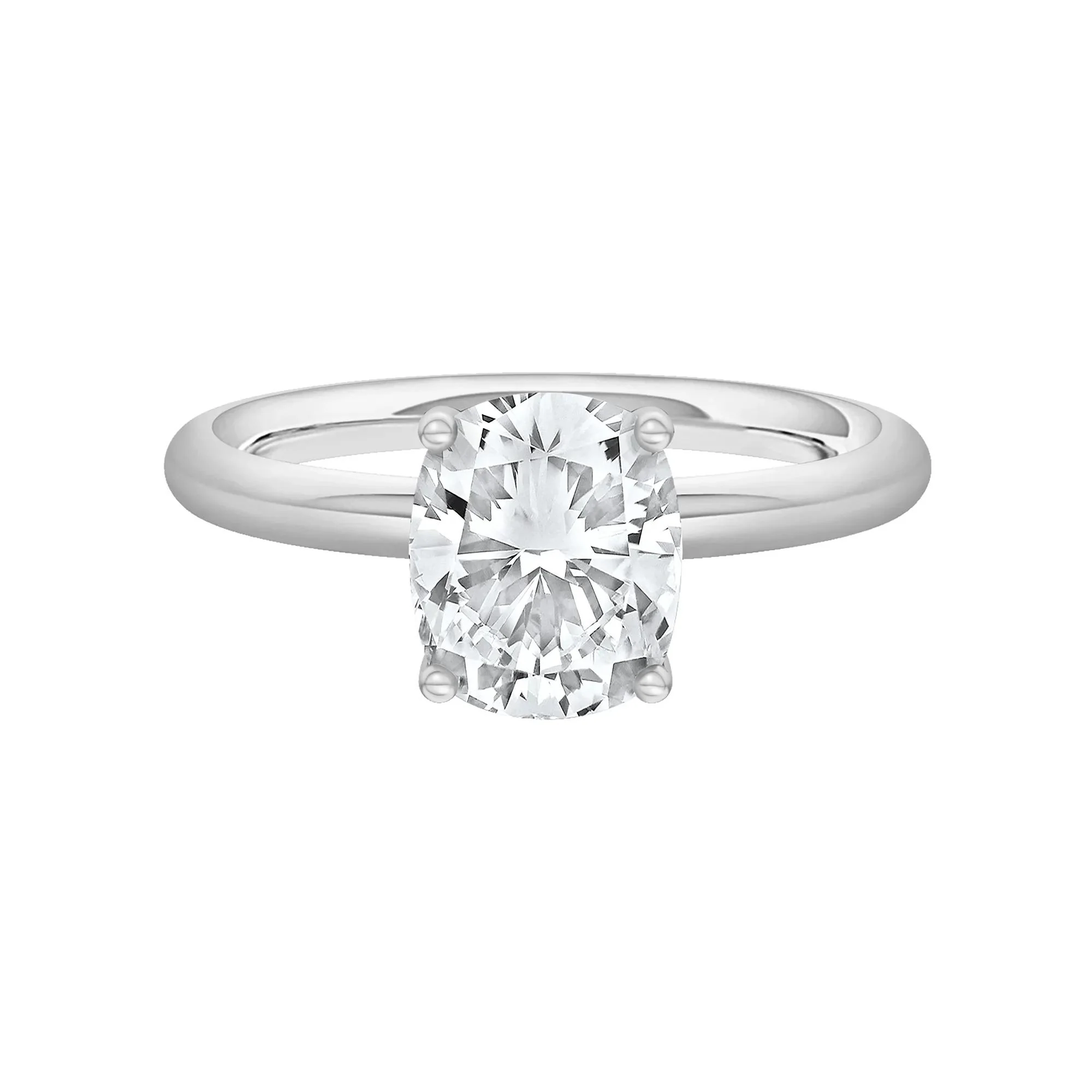 1/2 CT. Tw. Lab Grown Diamond Elongated Cushion-Cut Engagement Ring Platinum White Size 11.5 2mm