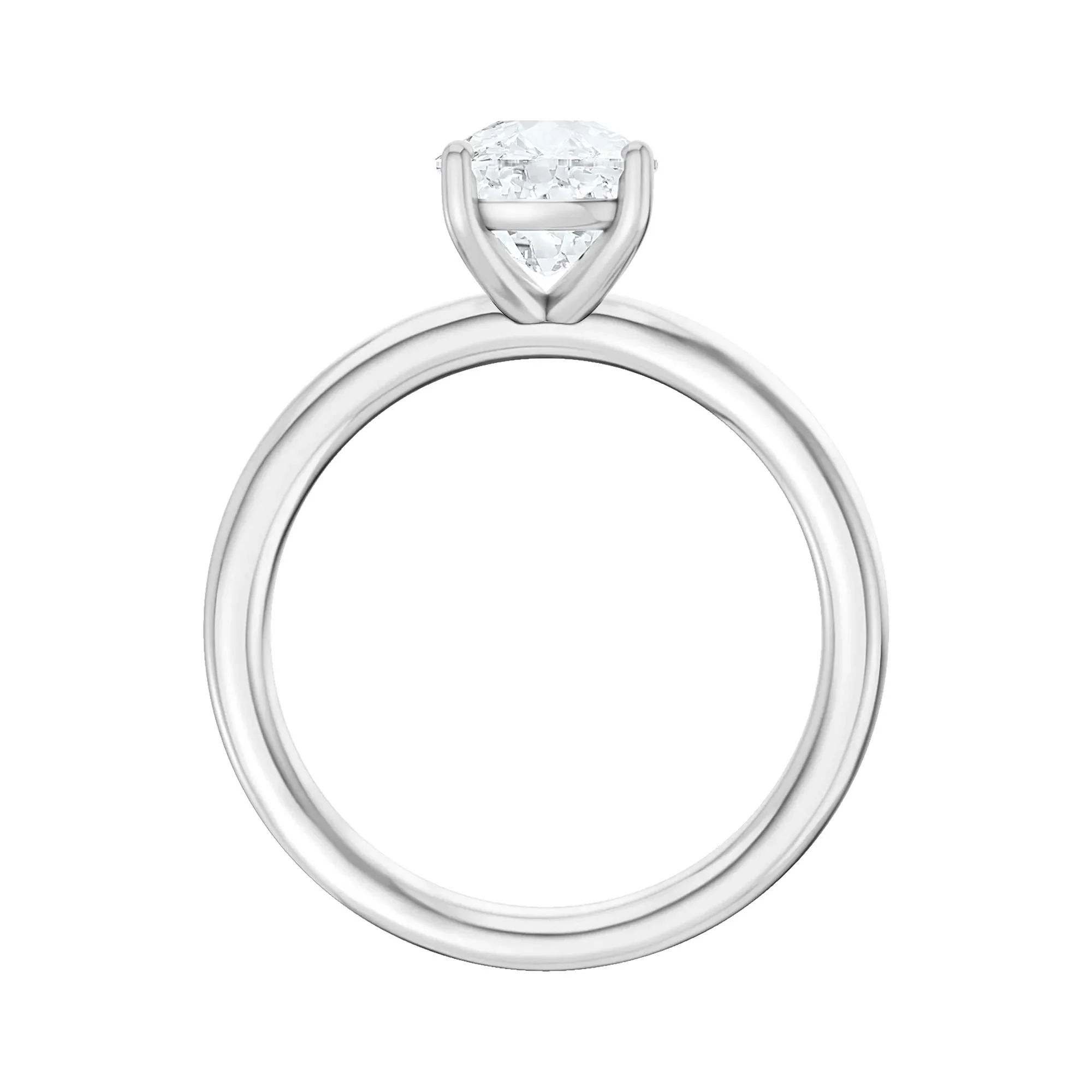 1/2 CT. Tw. Lab Grown Diamond Elongated Cushion-Cut Engagement Ring Platinum White Size 5.5 2mm - Image 2