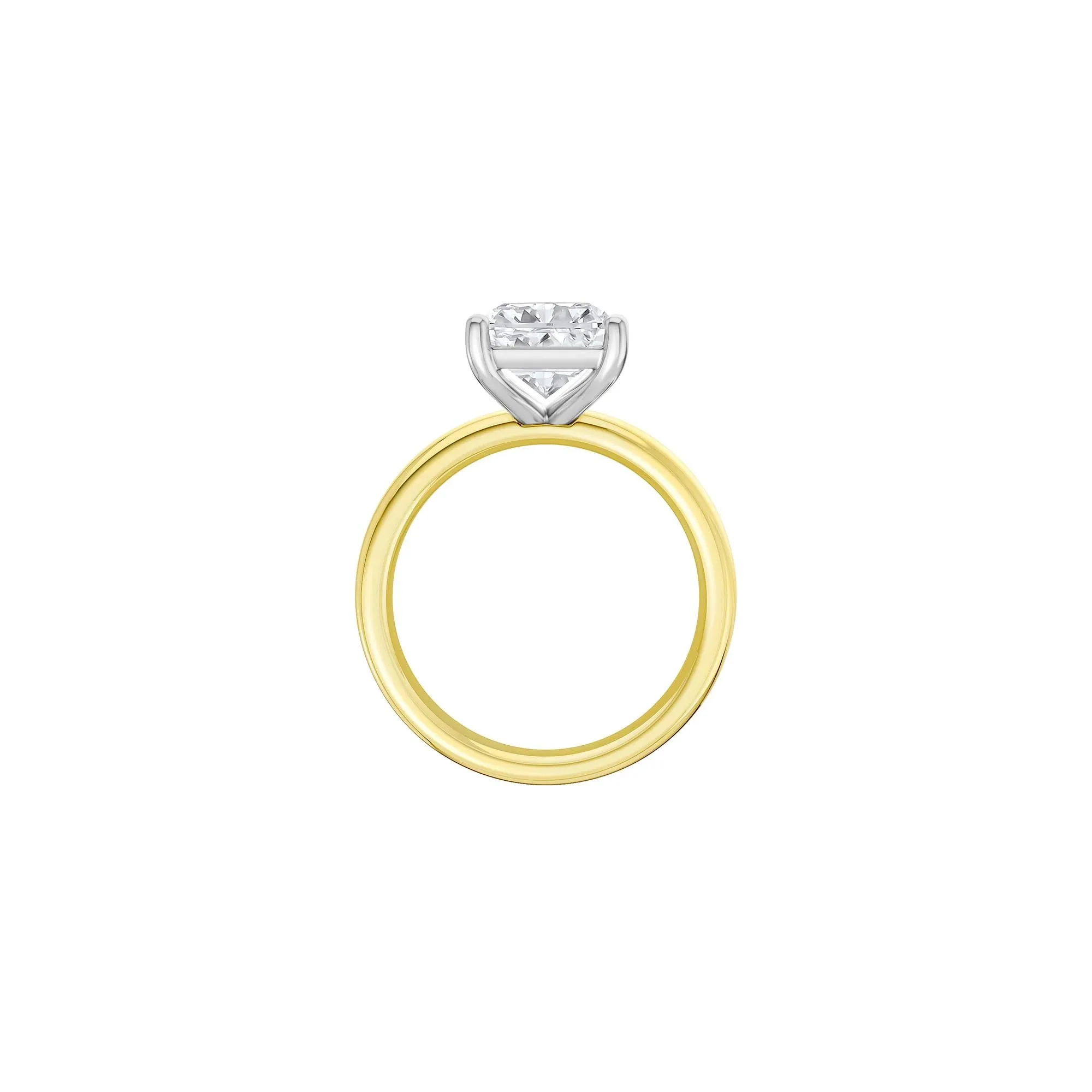 Lab Grown Diamond Radiant-Cut Solitaire Ring 14K Yellow & White Gold (4 CT.) Size 5.5 2mm - Image 2