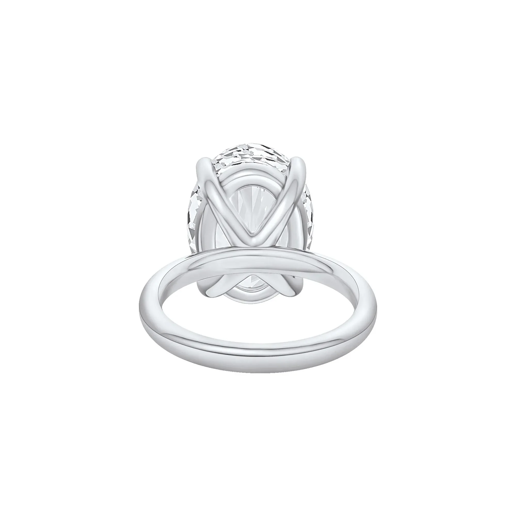 Lab Grown Diamond Oval Solitaire Ring Platinum (10 CT.) White Size 9.5 2mm - Image 4