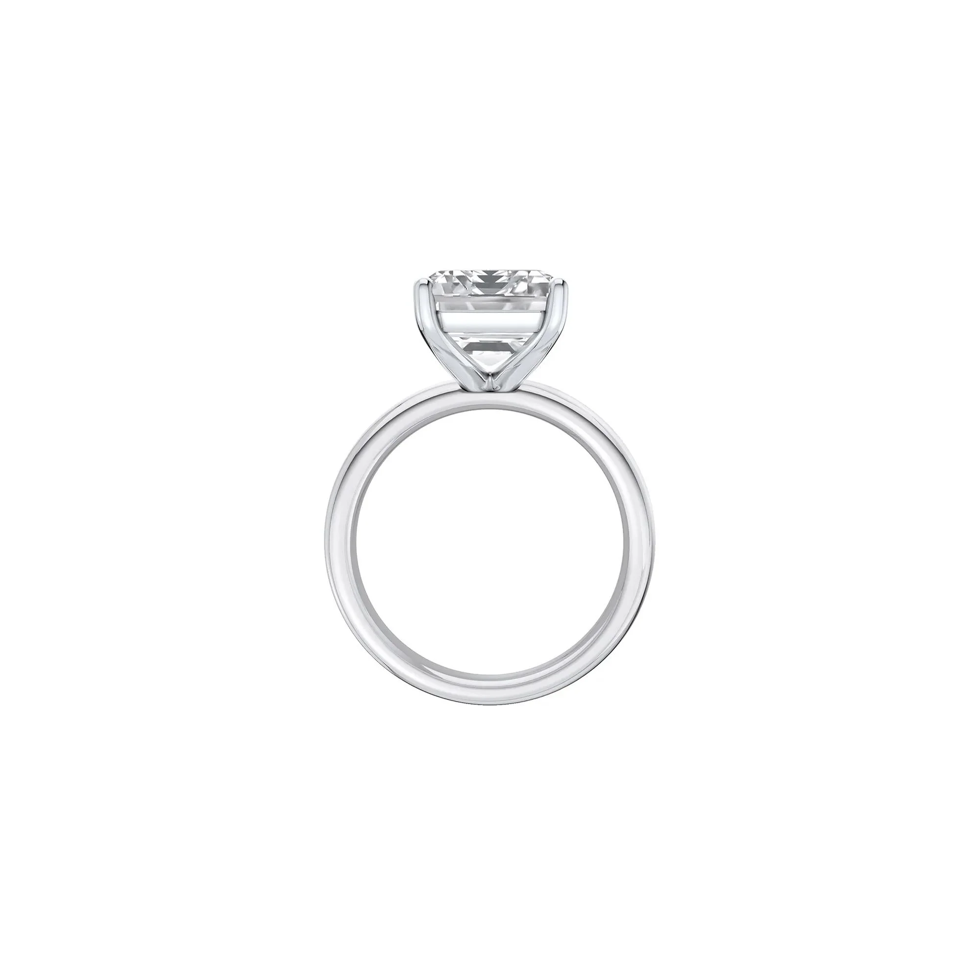 Lab Grown Diamond Emerald-Cut Solitaire Ring Platinum (7 CT.) White Size 5 2mm - Image 2